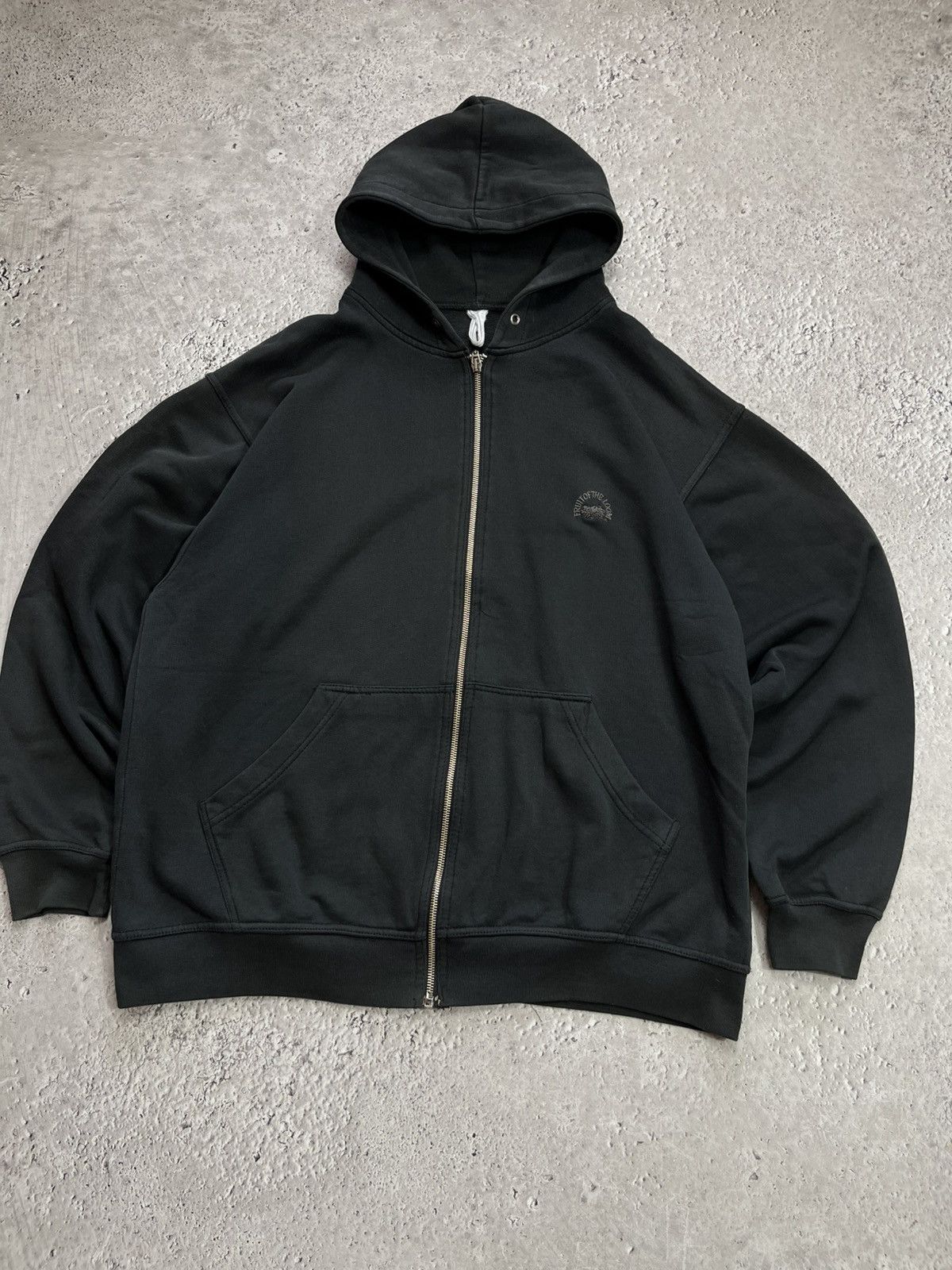 Fruit Of The Loom Vintage Fruit of the Loom Black Zip Hoodie Oversized L Size US L / EU 52-54 / 3 - 2 Thumbnail