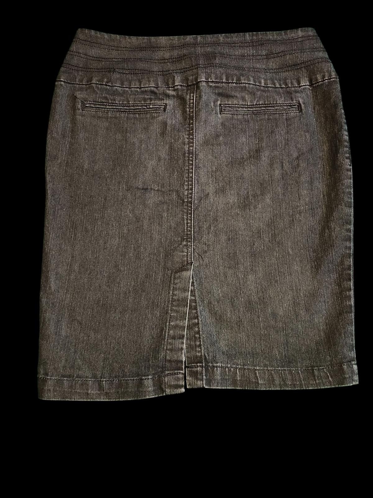 Unknown London Boom Boom Jeans Dark Gray Denim Skirt with Button Detail Size 36" / US 14 / IT 50 - 2 Thumbnail