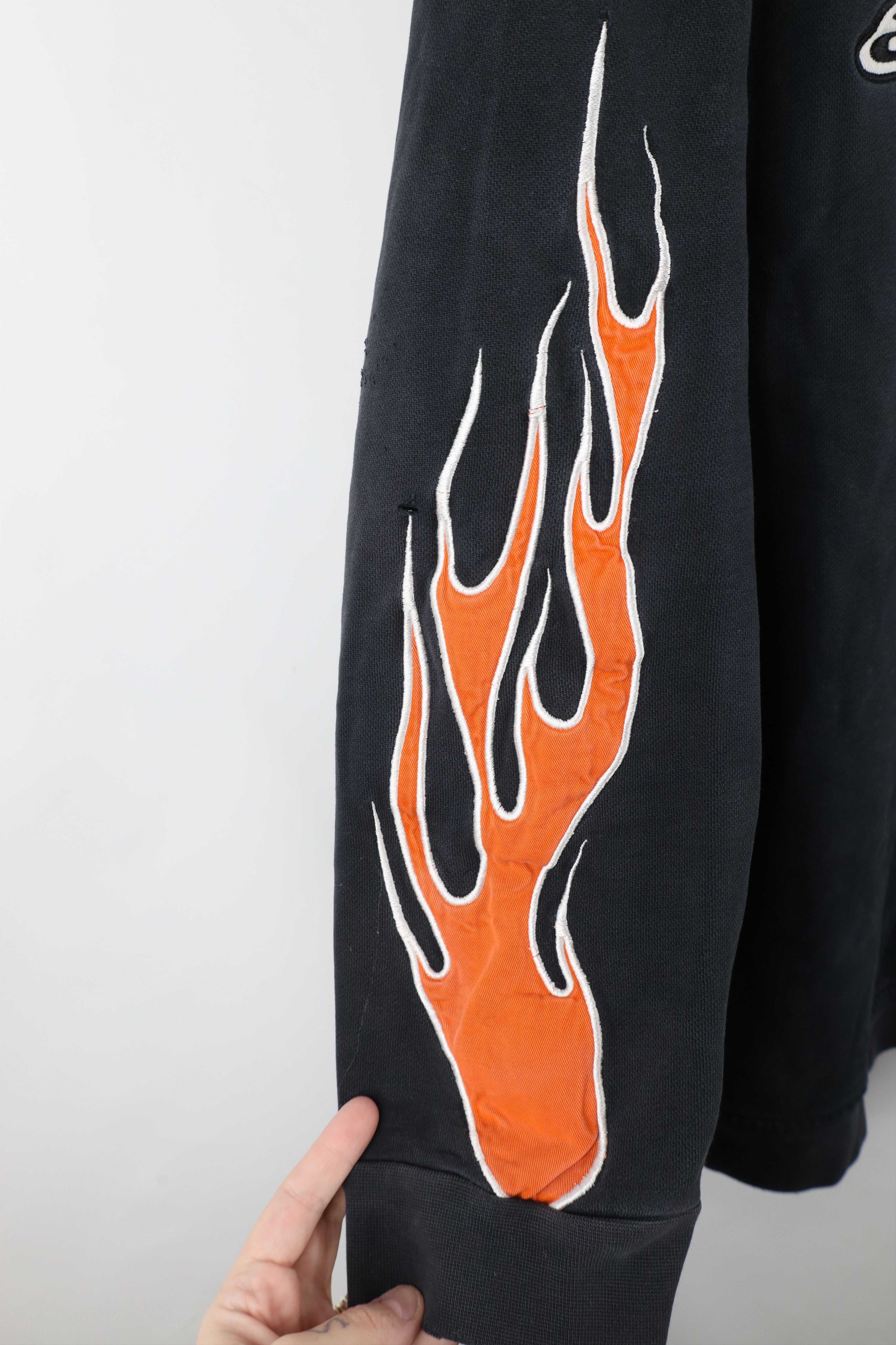 Harley Davidson × Vintage Vintage 90s Y2K Harley Davidson Fire Flames Eagle Sweatshirt Size US XL / EU 56 / 4 - 9 Thumbnail