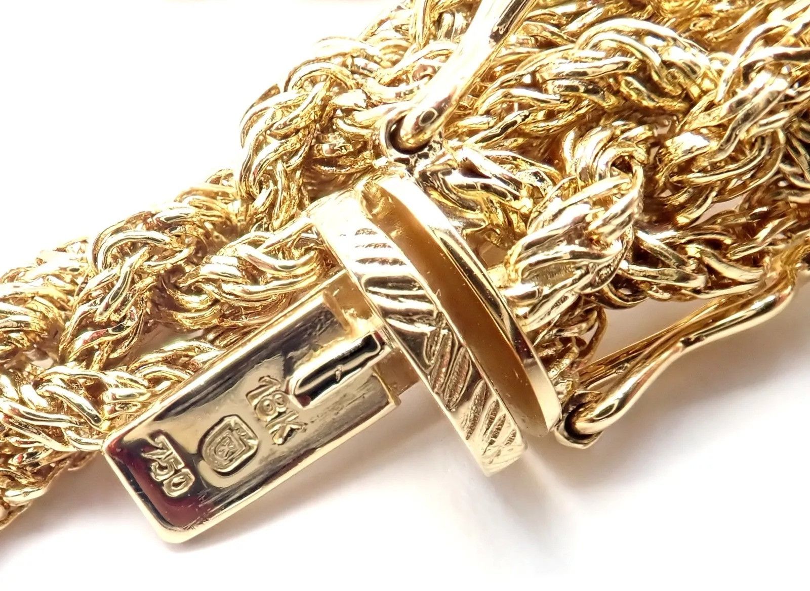 Tiffany & Co 18k Yellow Gold Basketweave Link Chain Necklace
