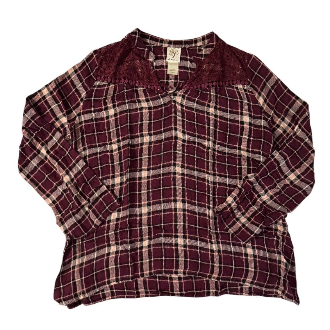 Other Self Esteem Women’s Lightweight Red Plaid Flannel Shirt XL Size XL / US 12-14 / IT 48-50 - 1 Thumbnail
