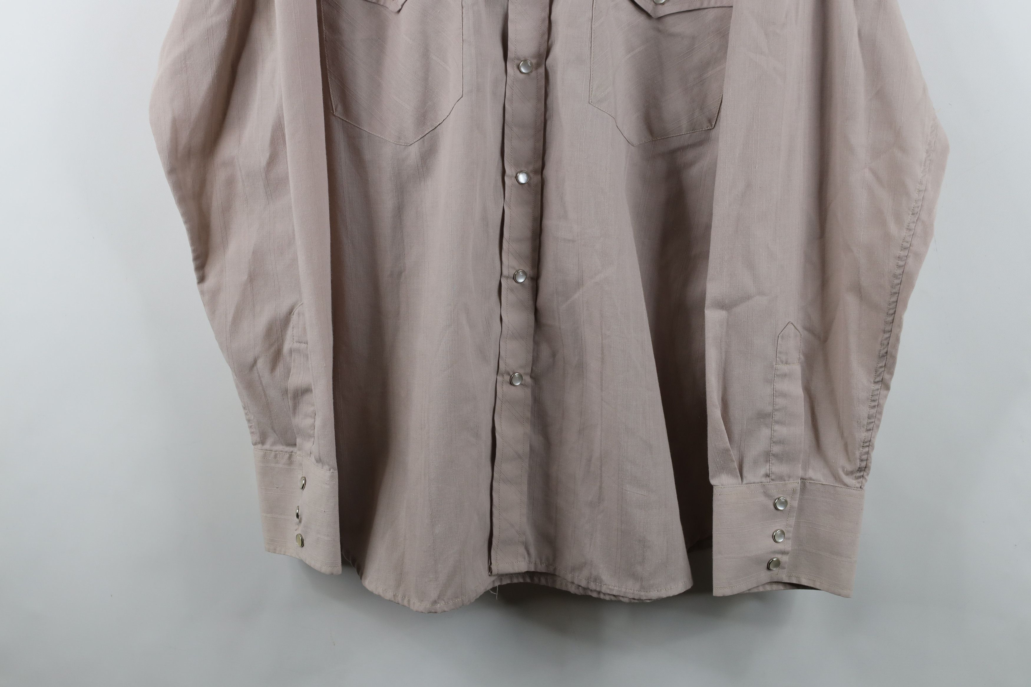 Vintage Vintage 90s Rockabilly Rodeo Cowboy Snap Button Shirt Beige Size US XL / EU 56 / 4 - 3 Thumbnail