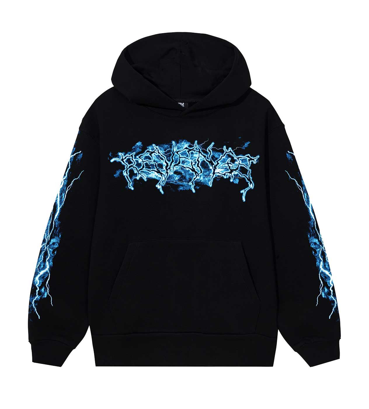 BLUE LIGHTNING ANARCHY HOODIE BLACK