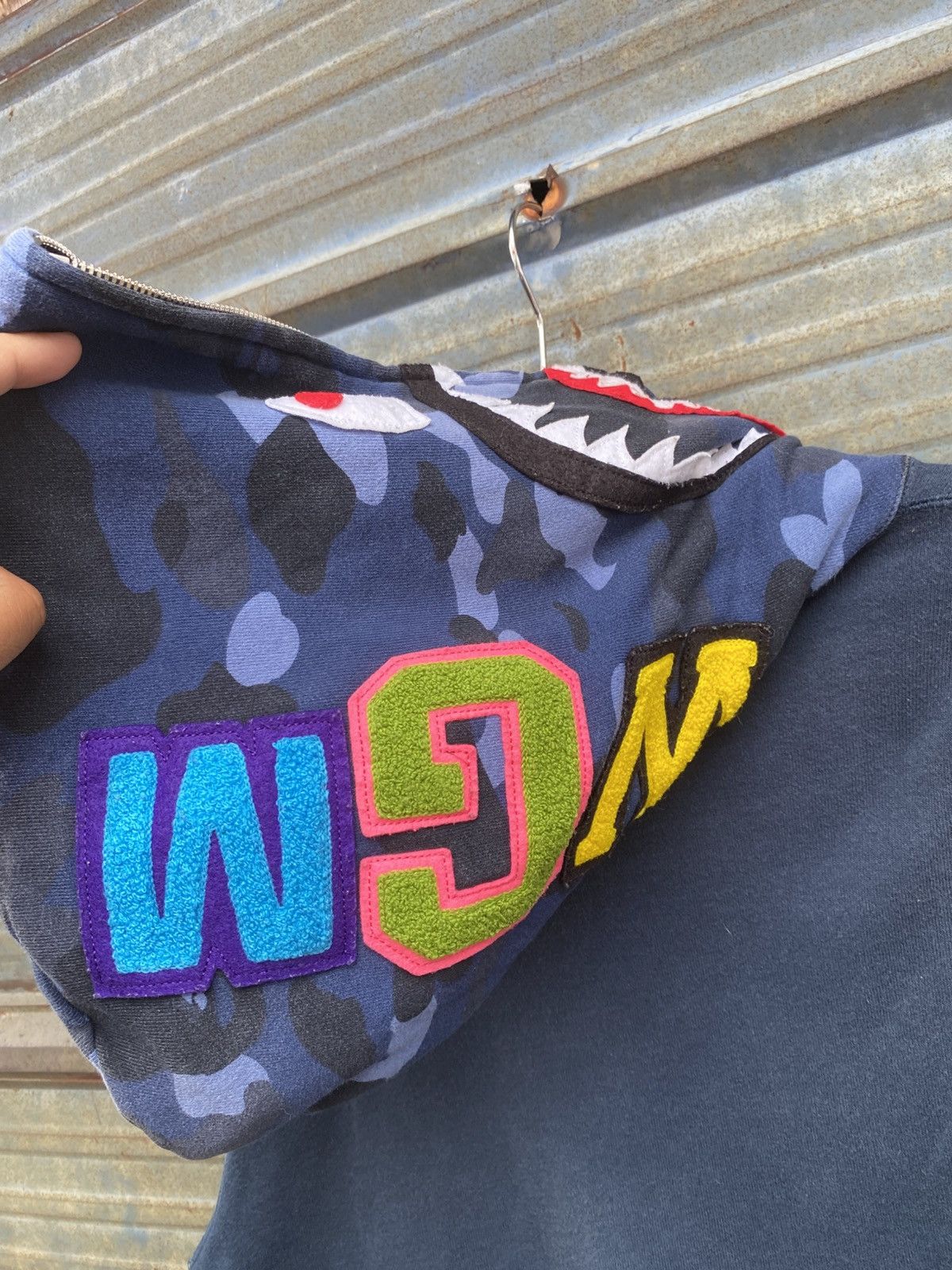 Bape OG Bape Shark WGM Full Zip Navy Hoodie Size US M / EU 48-50 / 2 - 4 Thumbnail