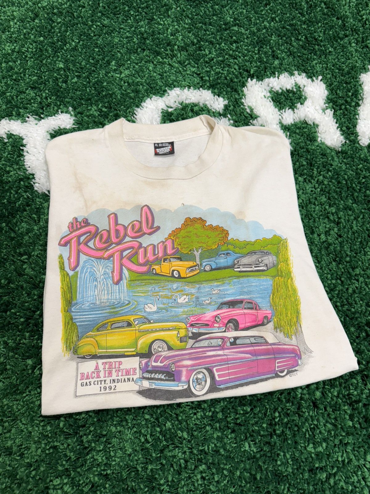 Vintage Vintage Screen Stars " Rebel Run " Indiana Tee XL Size US XL / EU 56 / 4 - 1 Thumbnail