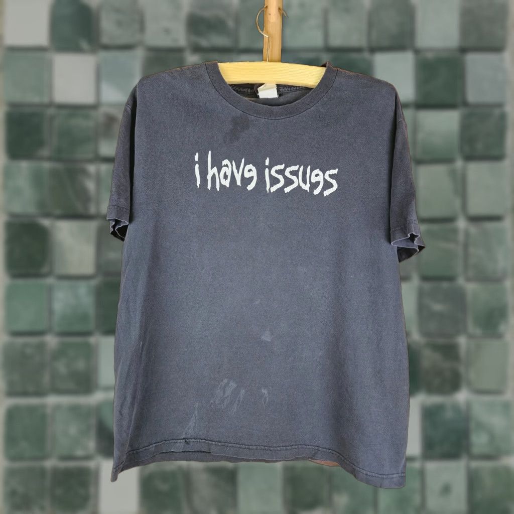 Vintage VINTAGE 90' I HAVE ISSUES KORN GIANT BLACK ROCK BAND TOUR T-SHIRT SZ LARGE shirt Mens Black 21 INCH Back 27 INCH DETA Size US L / EU 52-54 / 3 - 1 Thumbnail