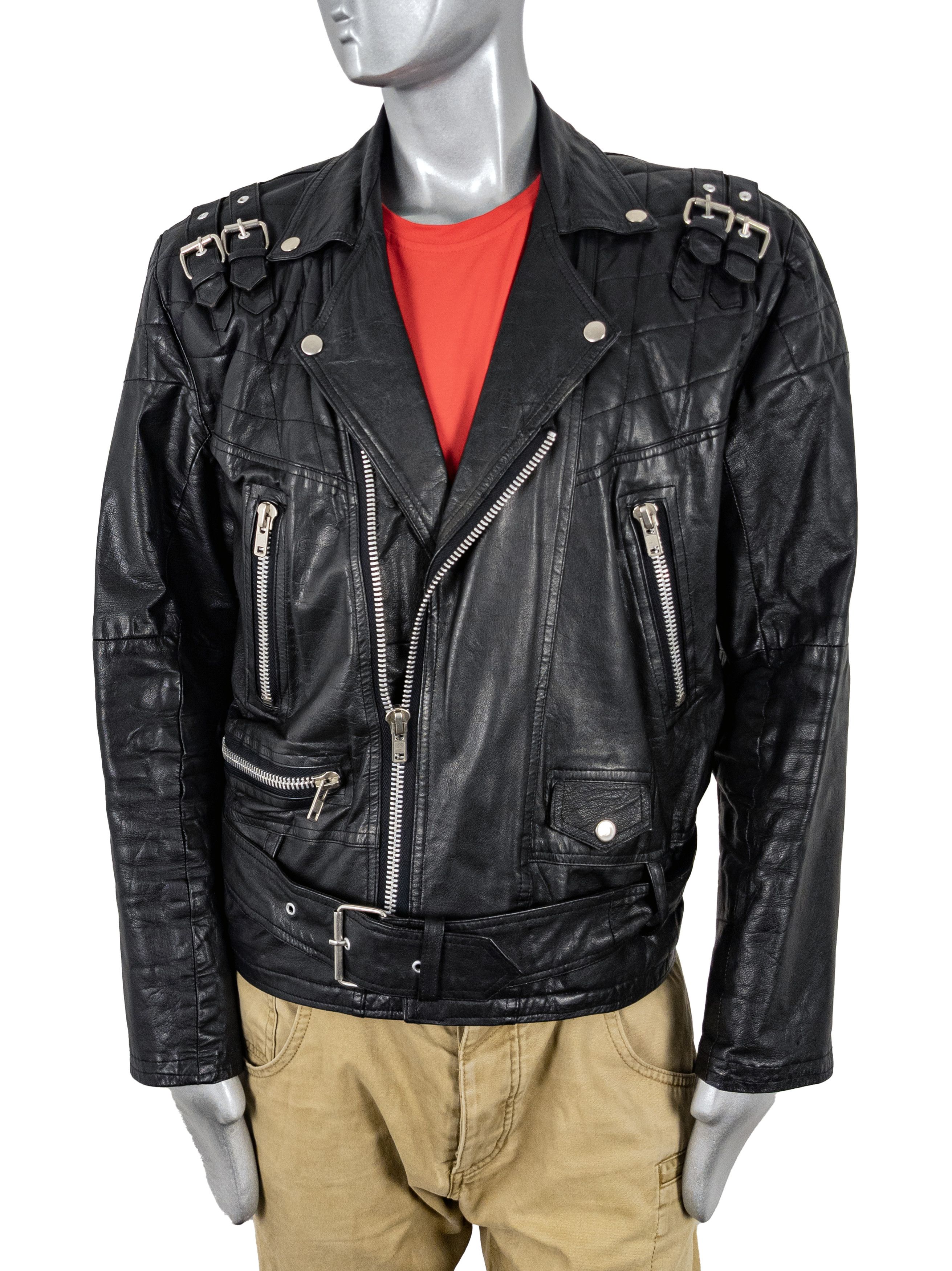 Vintage Vintage 80s Diamond Black Leather Motorcycle Biker Jacket Size US M / EU 48-50 / 2 - 6 Thumbnail