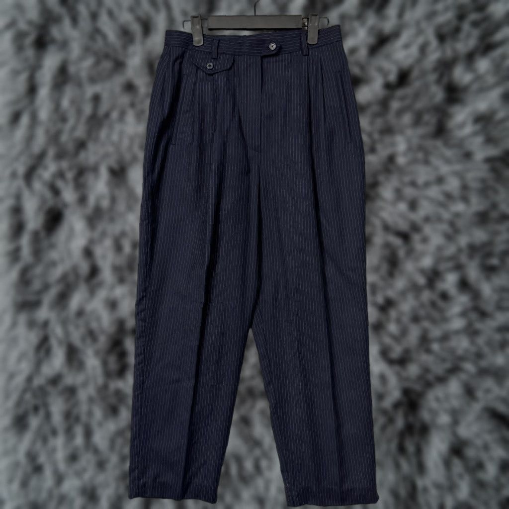 Ralph Lauren Y2K Lauren Ralph Lauren Pants Pinstripe Wool Lined Petite 12P Blue Dress Pants Office Size 34" / US 12 / IT 48 - 1 Thumbnail
