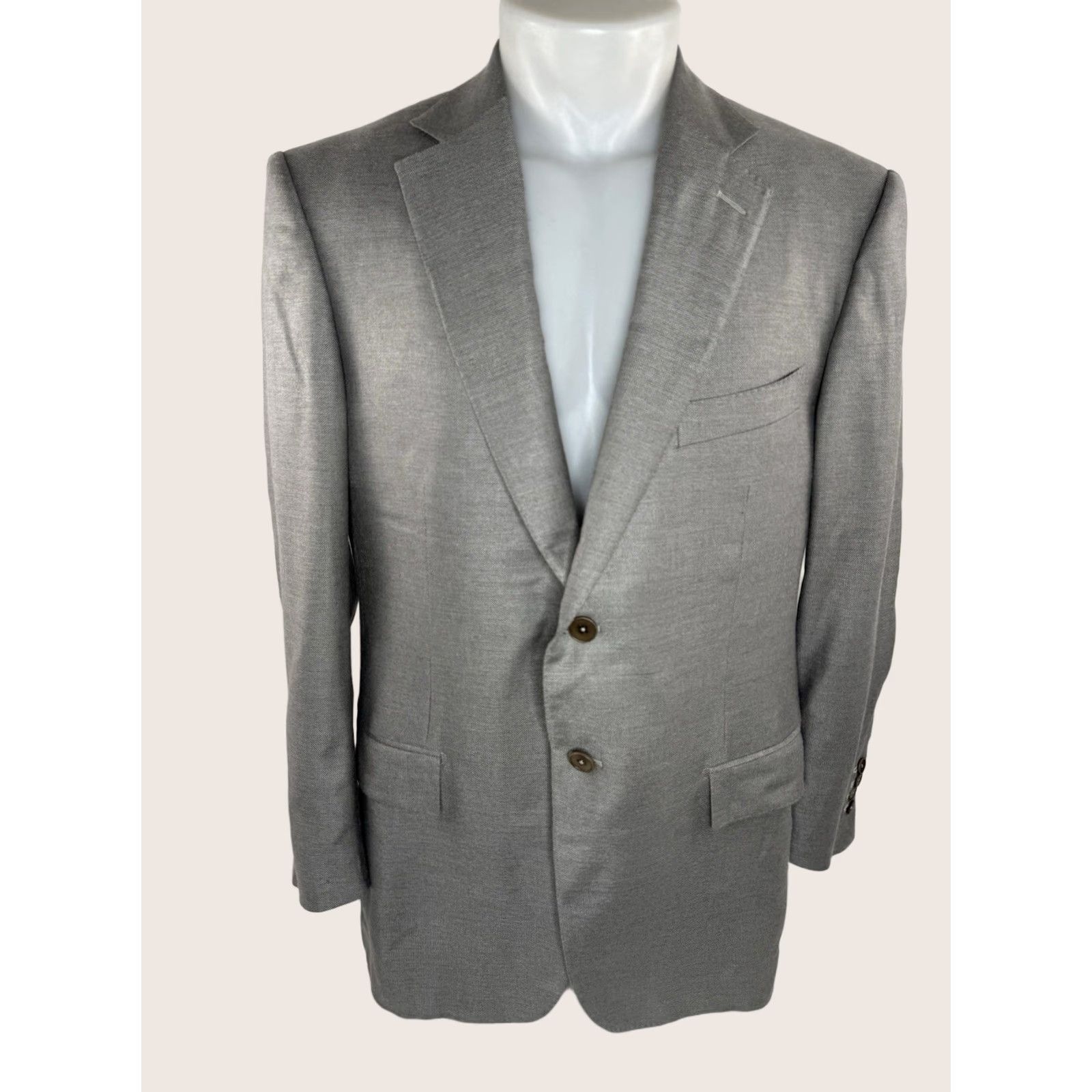 Ermenegildo Zegna ERMENEGILDO ZEGNA Blazer Jacket Men 42 Gray Cashmere Silk Blend EU 52 / US 42 Blazer Jacket Mens B2 Size 42R - 1 Thumbnail