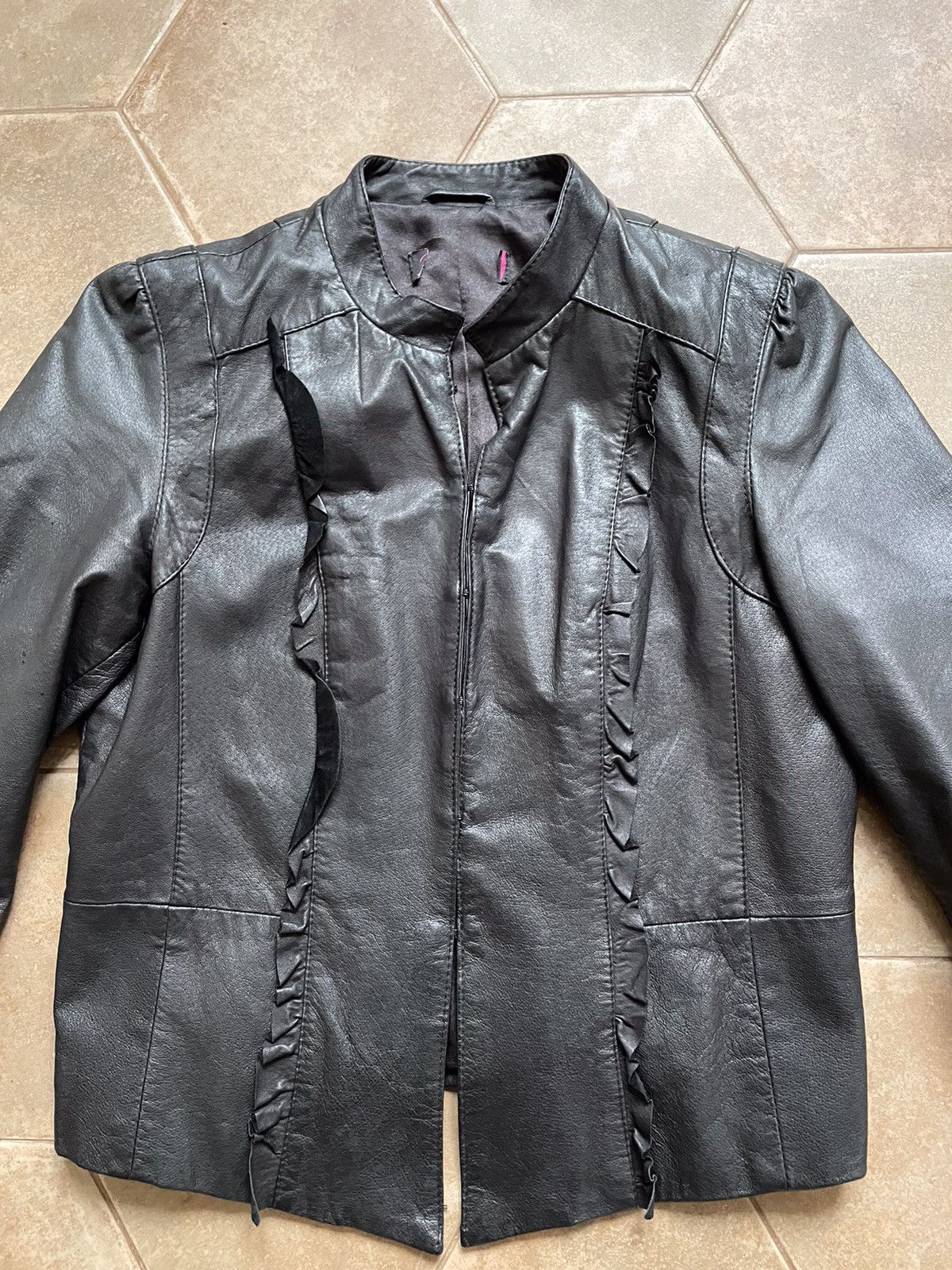 Designer AVANT-GARDE LEATHER JACKET Size L / US 10 / IT 46 - 4 Thumbnail