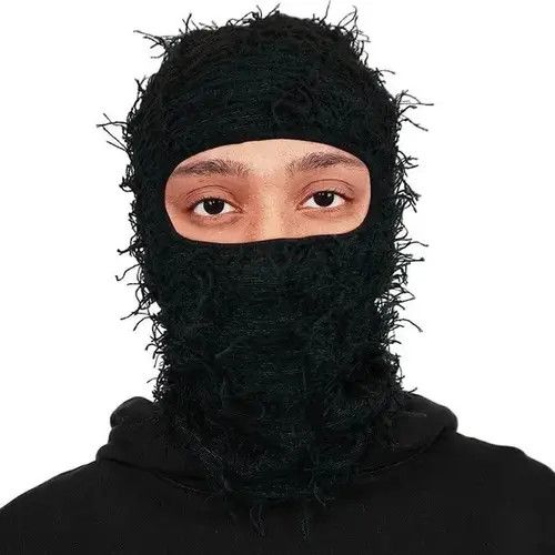 Japanese Brand Balaclava Distressed Knitted Fuzzy Beanie Hat Size ONE SIZE - 7 Thumbnail