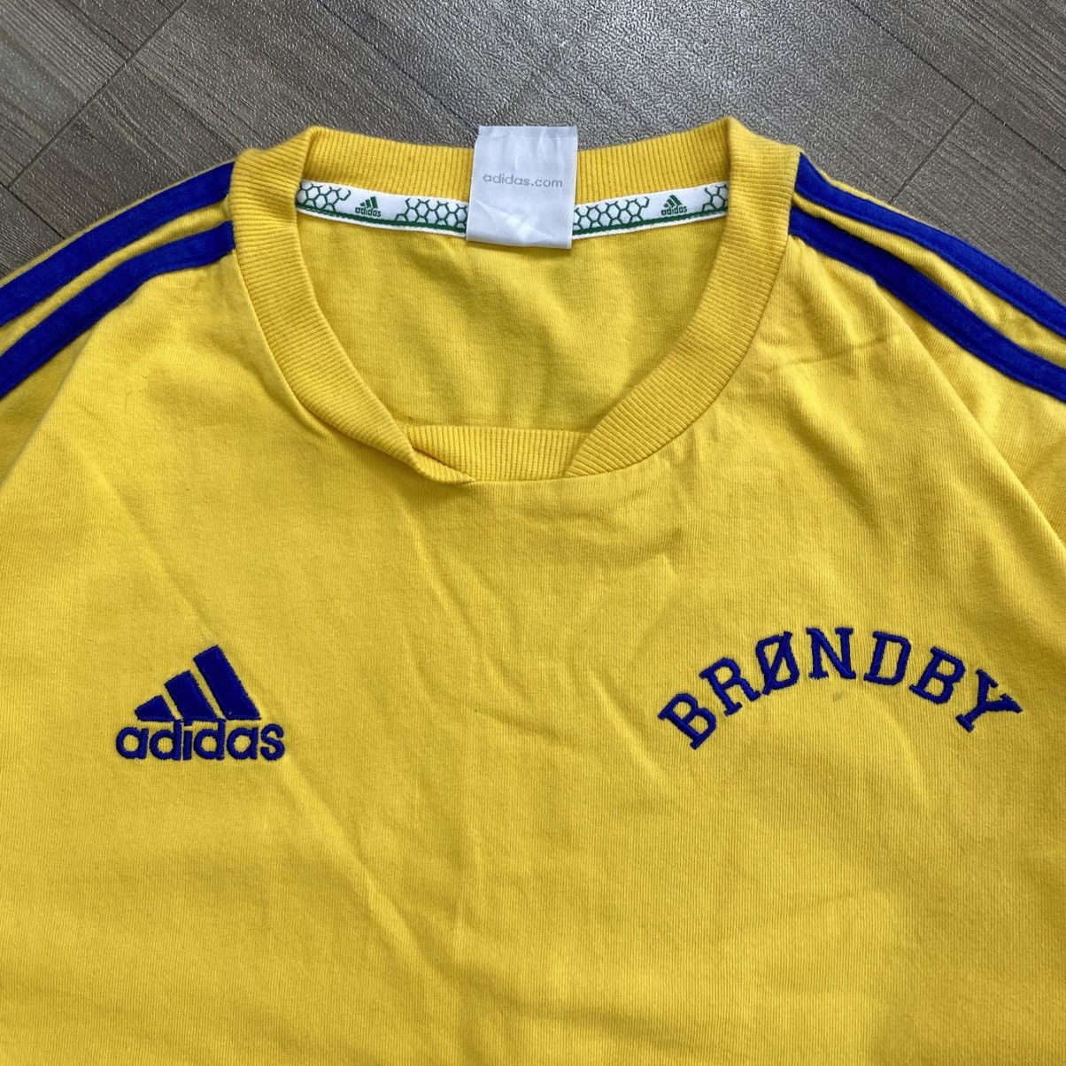 Adidas 1990s Vintage Adidas Brondby Sweden World Cup Reglan Tee Size US M / EU 48-50 / 2 - 5 Thumbnail