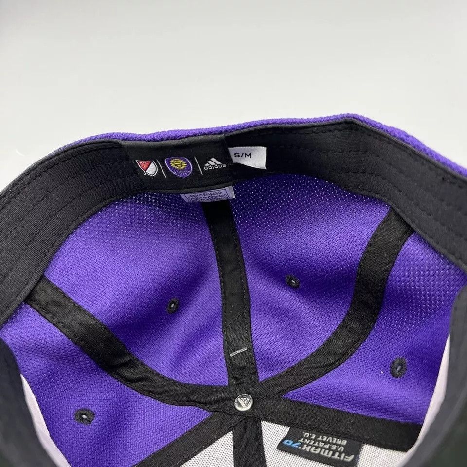 Adidas Orlando City Hat Men S-M Adidas MLS Stretch Fitted Cap New Size ONE SIZE - 5 Thumbnail