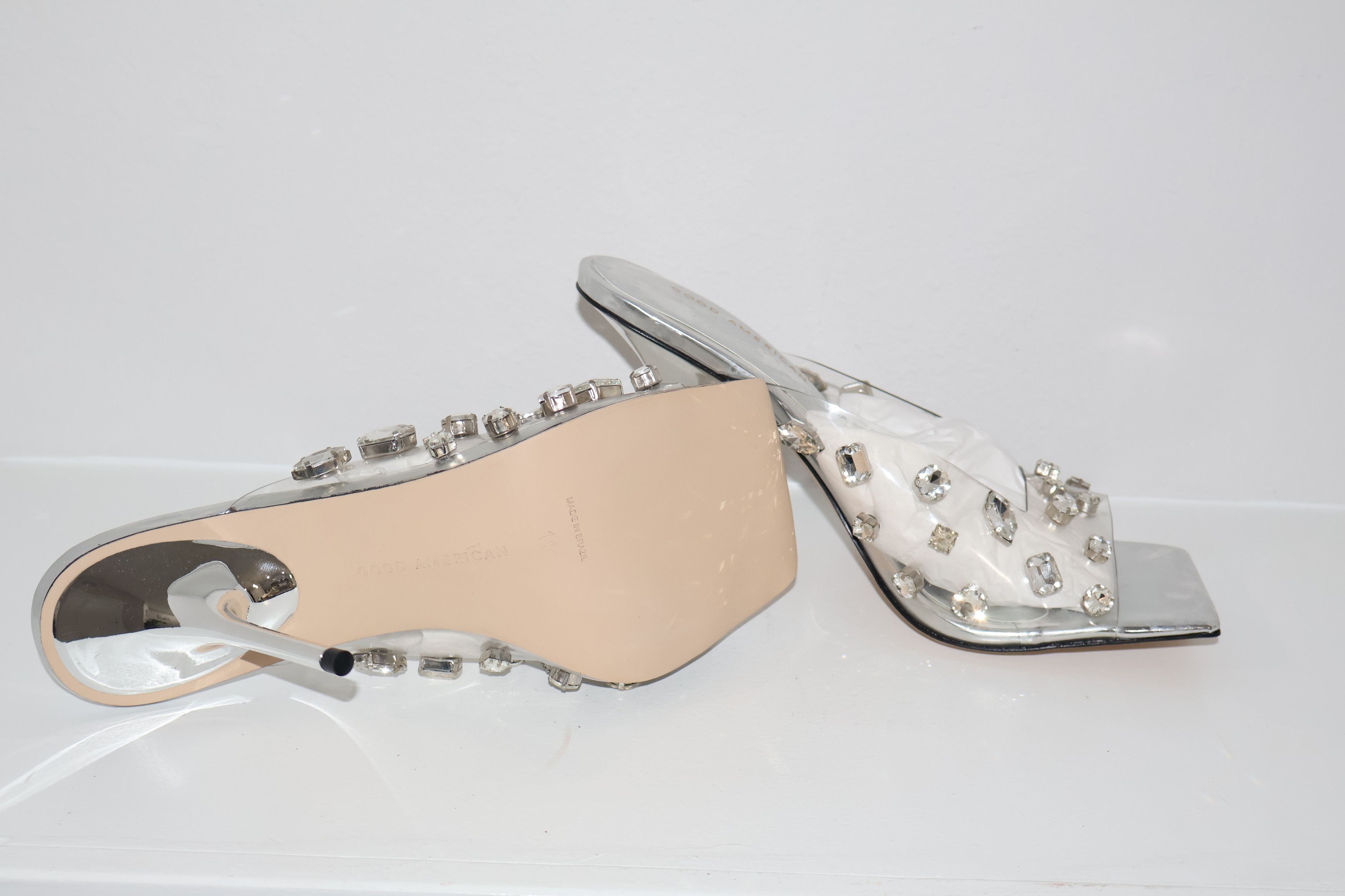 Good American Good American Jeweled Emma Slip On Heels Rhinestones 4" Size US 11 / IT 41 - 8 Thumbnail