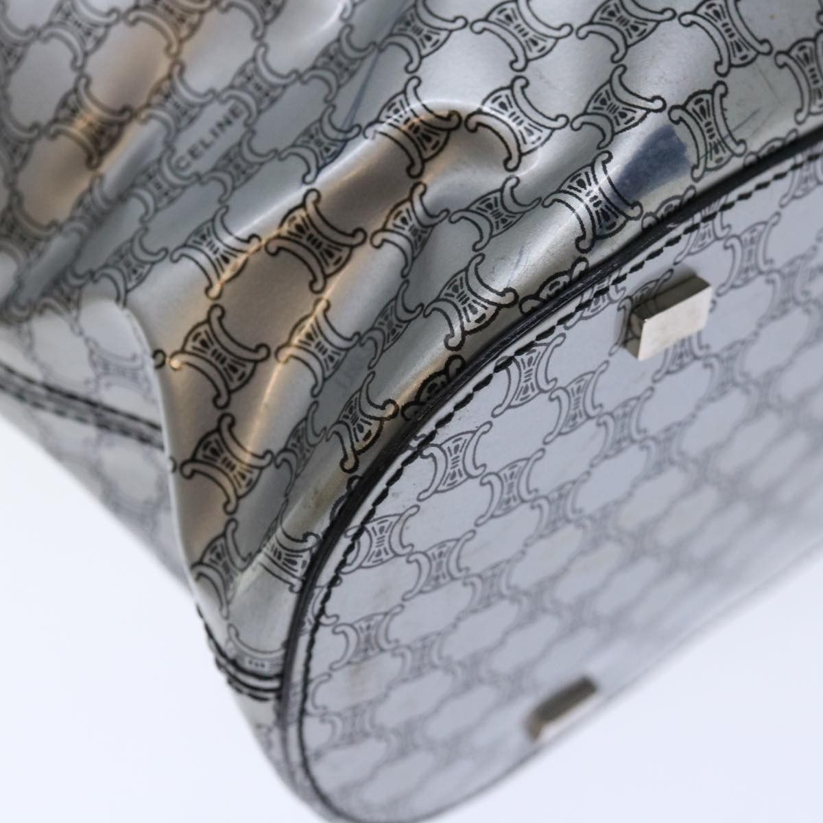 Celine CELINE Macadam Canvas Tote Bag Enamel Silver Black Size ONE SIZE - 16 Thumbnail