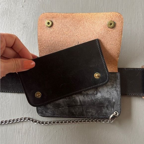 Other JM Davidson Leather Belt Pouch Black Waist Bag 30 Inch Card Size ONE SIZE - 9 Thumbnail