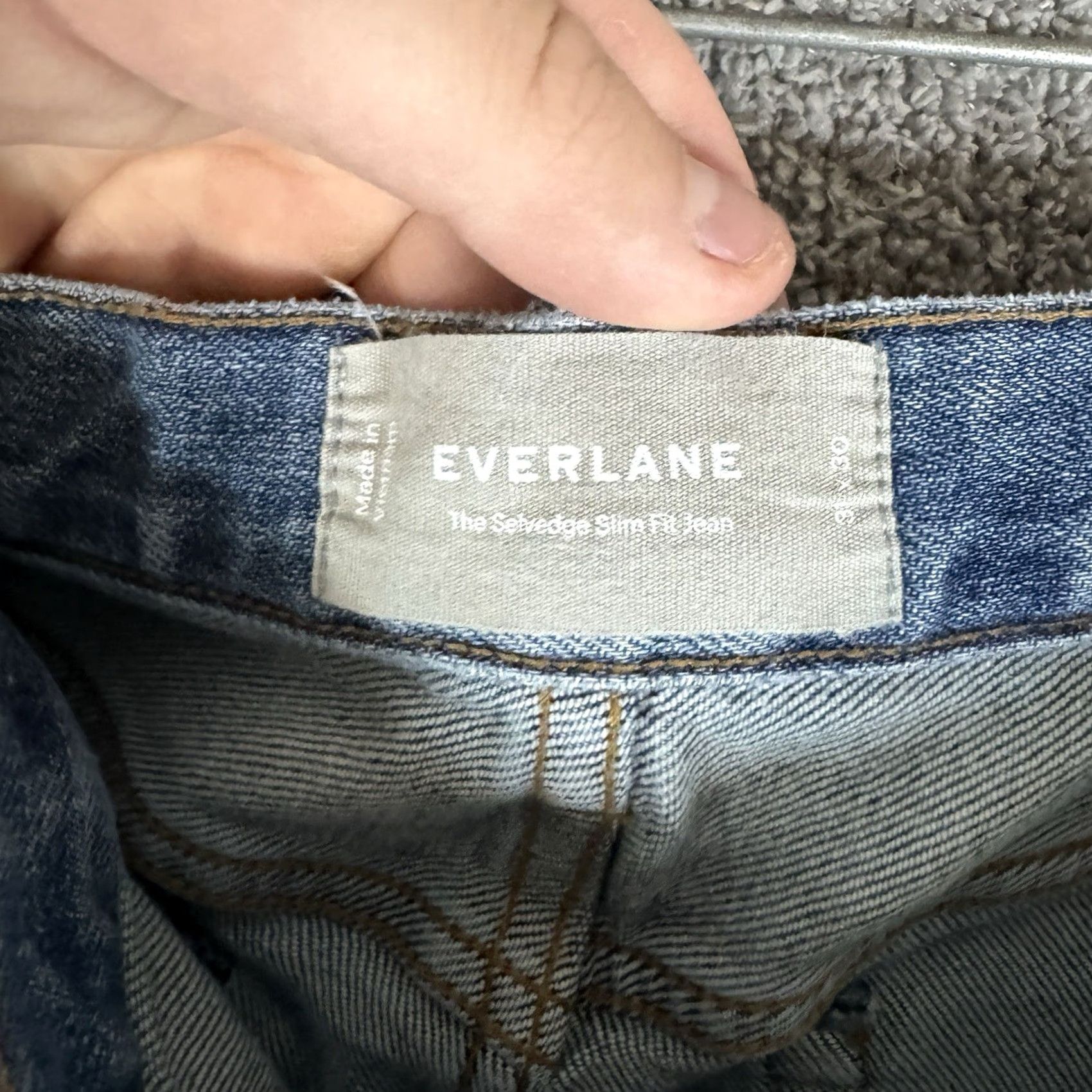 Everlane Everlane Jeans Slim Fit 31x30 Denim Blue Cotton City Preppy Mens Regular 5-Pocket Design Jeansomer Size US 31 - 3 Thumbnail