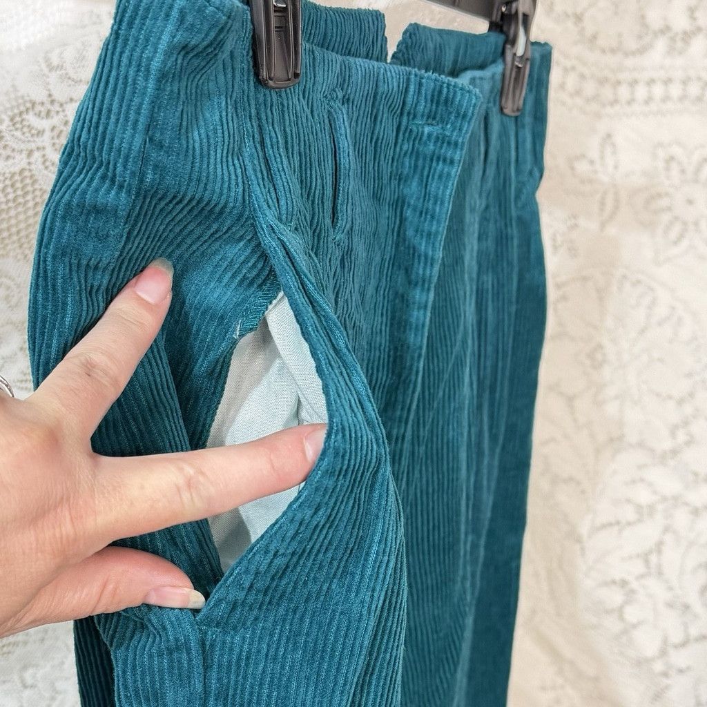 Vintage VTG 70s 80s SMALL MEDIUM Corduroy High Rise Tapered Wide Leg Size 32" / US 10 / IT 46 - 9 Thumbnail