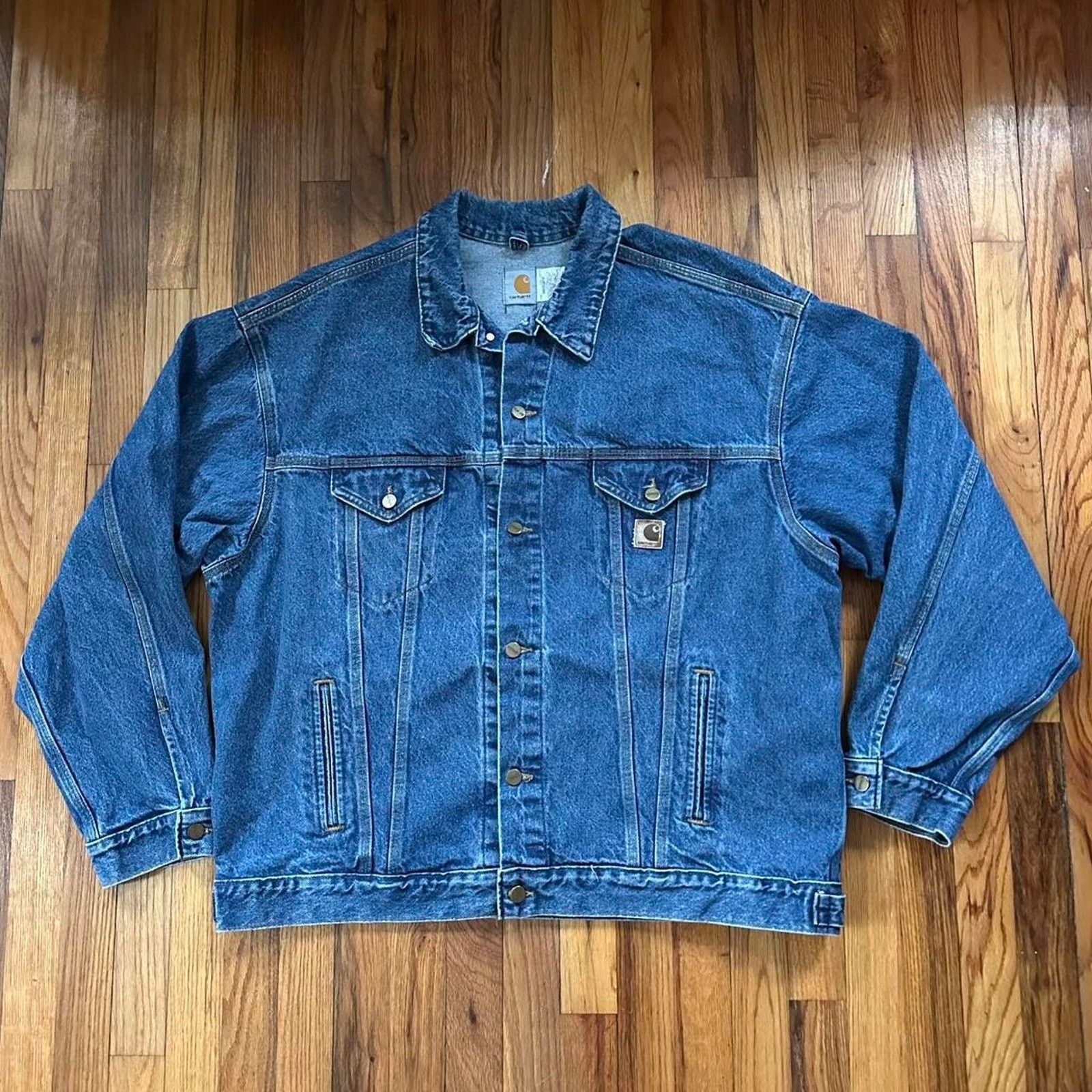 Carhartt 90s Carhartt Denim Trucker Jacket Button Up size 2XL Tall Size US XXL / EU 58 / 5 - 1 Thumbnail