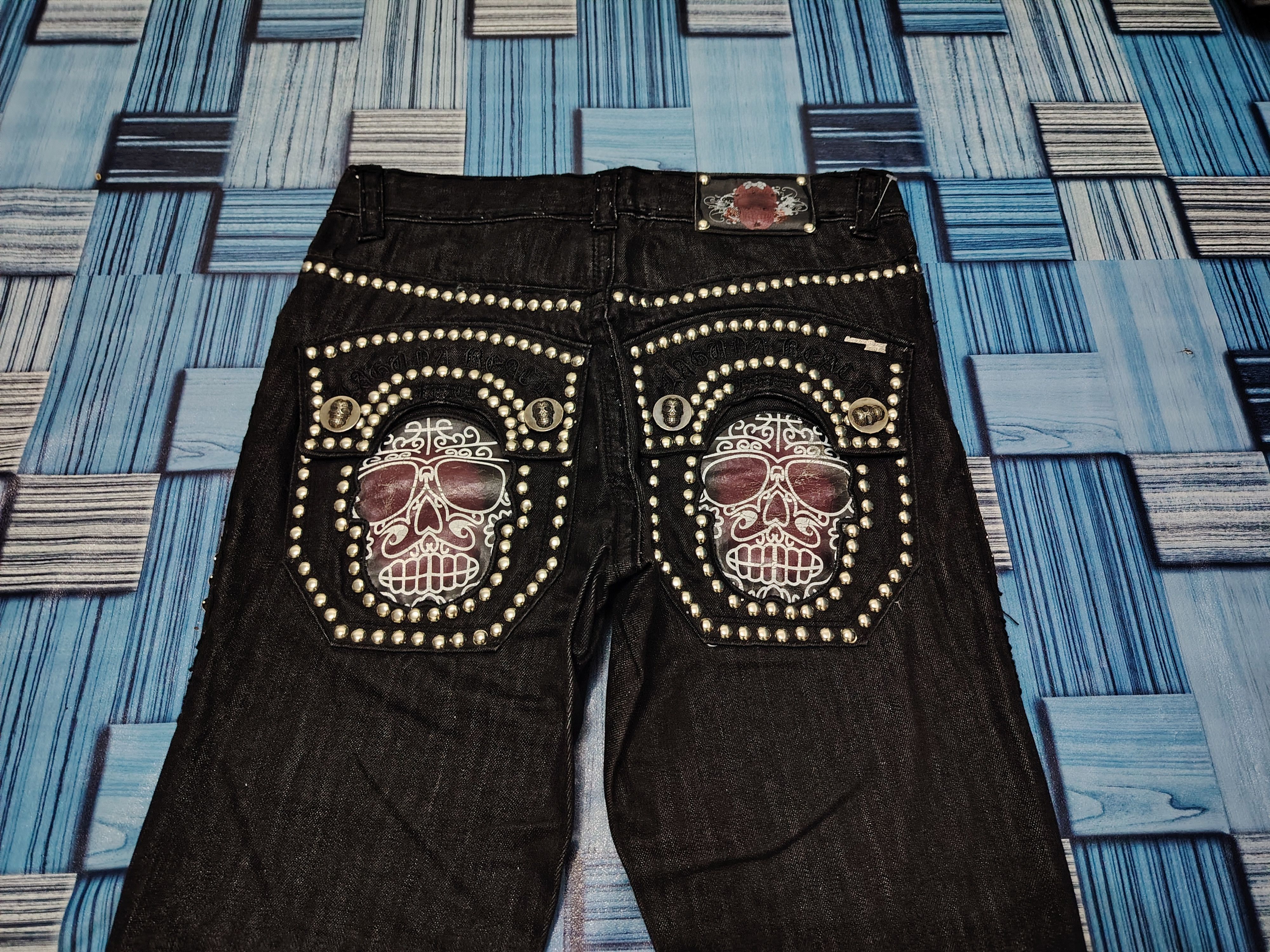 Affliction Rare! 90's Laguna Beach Crazy Jeans Button Affliction design Size US 31 - 13 Thumbnail
