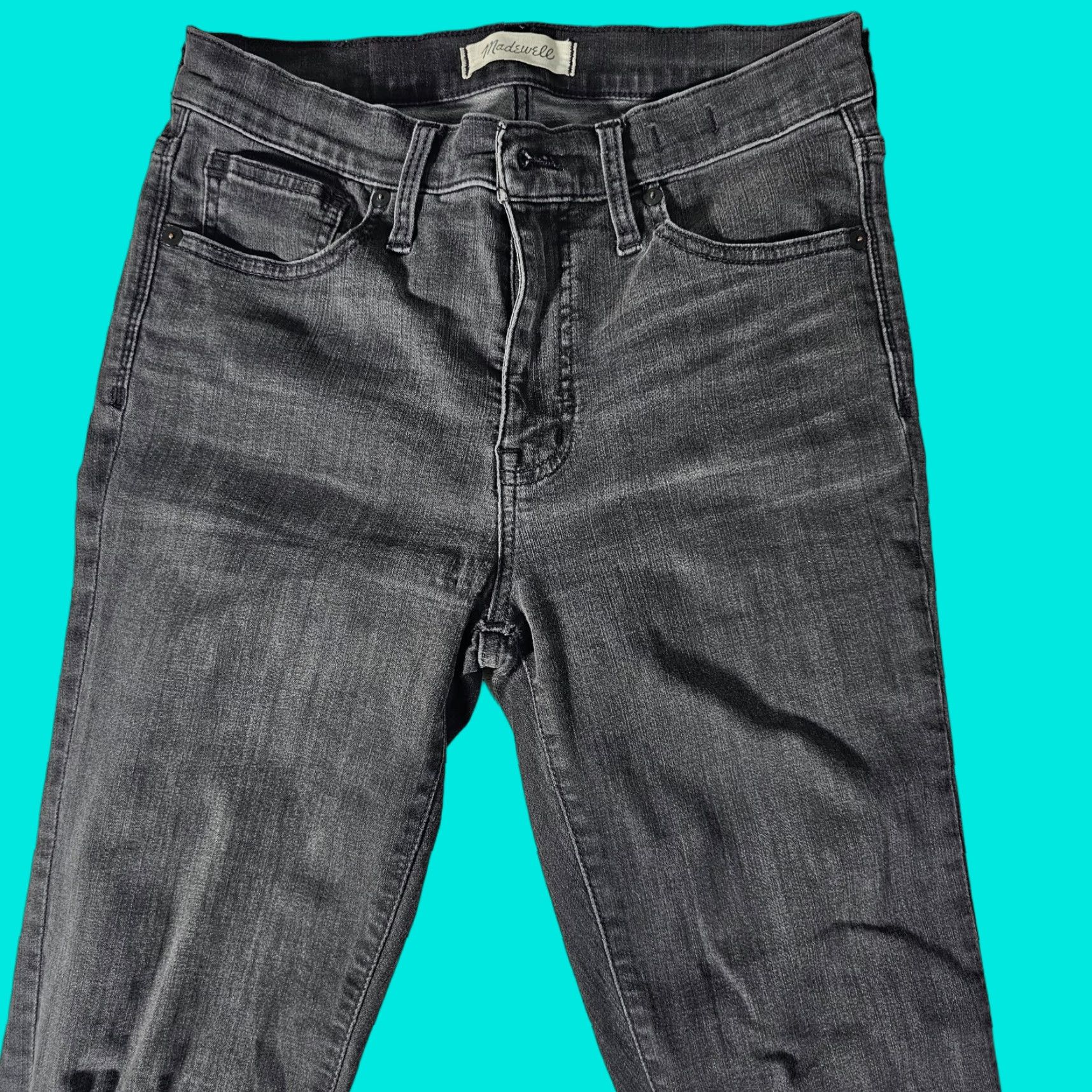 Madewell Madewell Women's Distressed Mid Rise Skinny Jeans Size 27 Black Classic Size 27" / US 4 / IT 40 - 1 Thumbnail