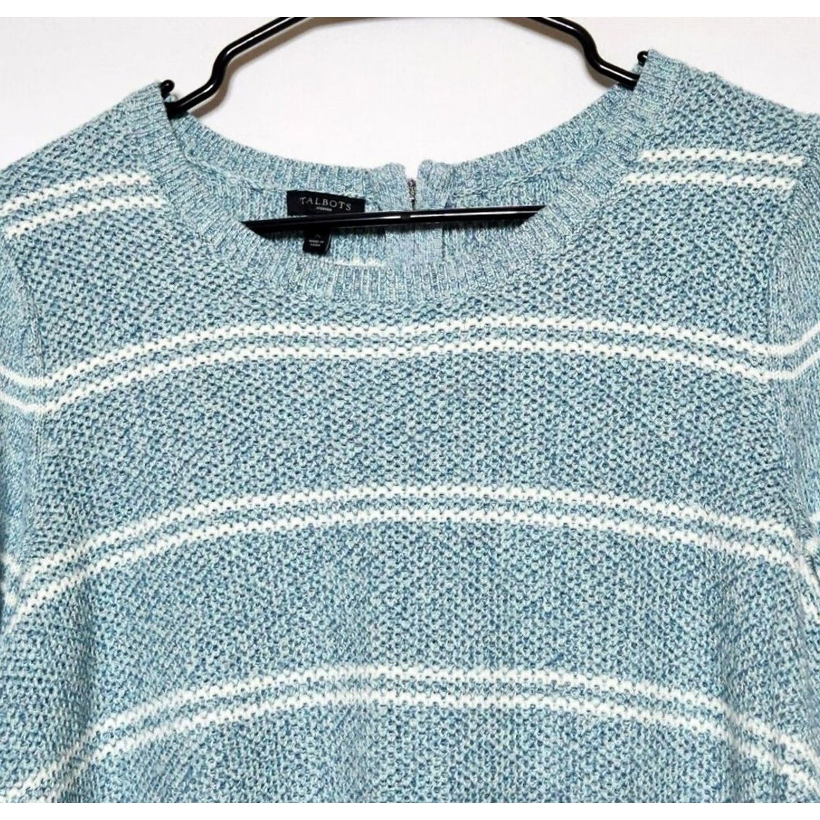 Talbots Talbots Womens Sweater Blue Striped Knit Pullover Cotton Blend Long Sleeve X Size XL / US 12-14 / IT 48-50 - 3 Thumbnail
