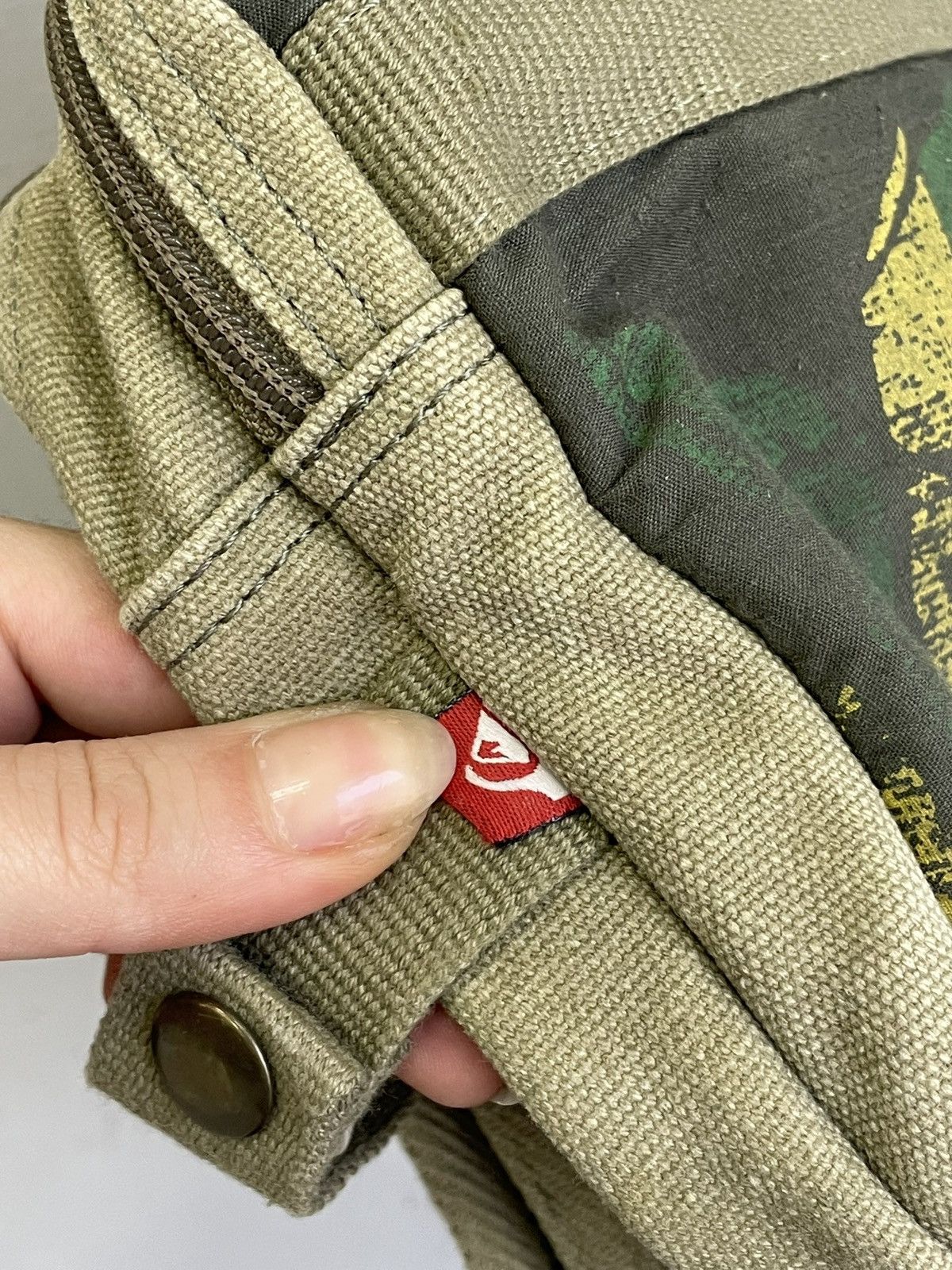 Quiksilver Quiksilver Green Canvas Crossbody Messenger Bag Size ONE SIZE - 9 Thumbnail