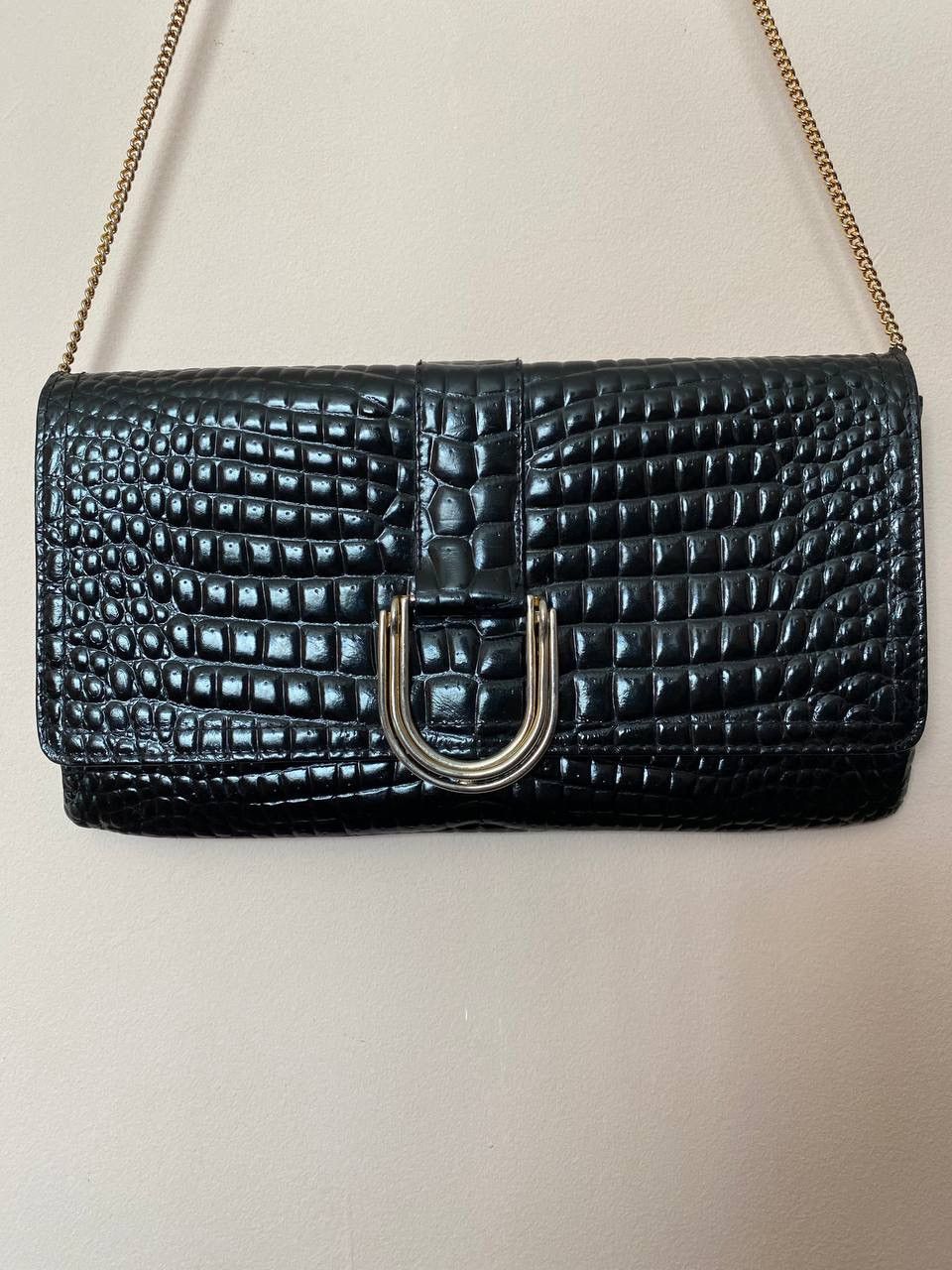 Designer × Vintage 🖤 Vintage Leather Swiss Creation Salko Maroon Gold clutch Size ONE SIZE - 2 Thumbnail