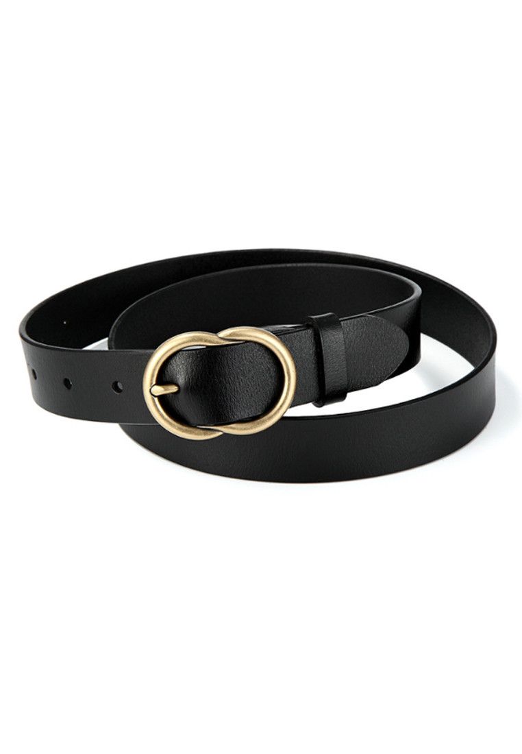 Other Black Women's Leather Belts with Gold Buckle Belt Size ONE SIZE - 5 Thumbnail