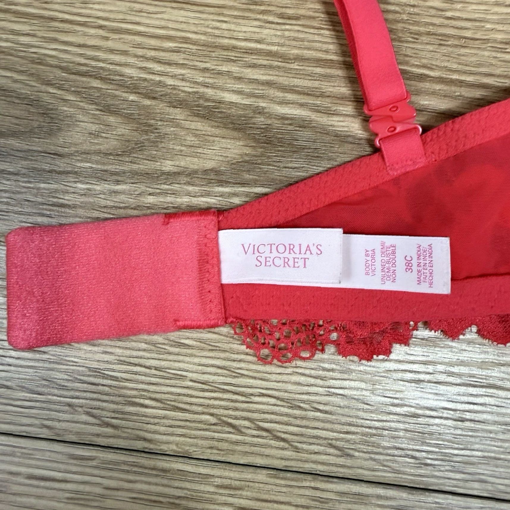 Victoria's Secret VINTAGE Victoria's Secret Unlined Demi Underwire Bra 38C Pink Womens Demi C Cup Underwired Size ONE SIZE - 5 Thumbnail