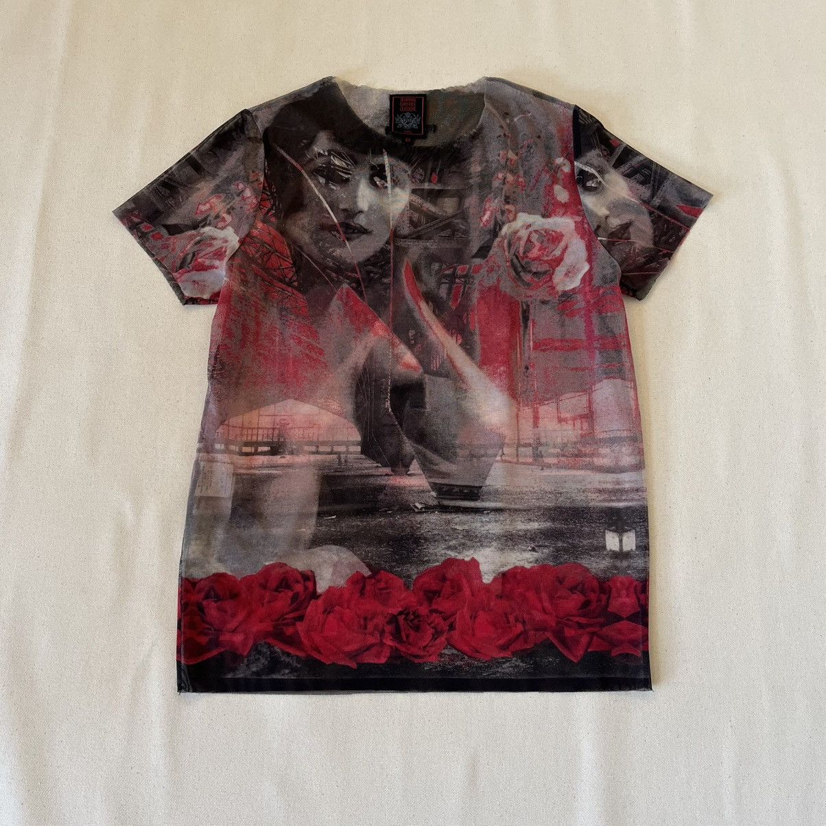 Paul Gaultier Rose Mesh Top Jean Paul Gaultier Mesh Art Print Top