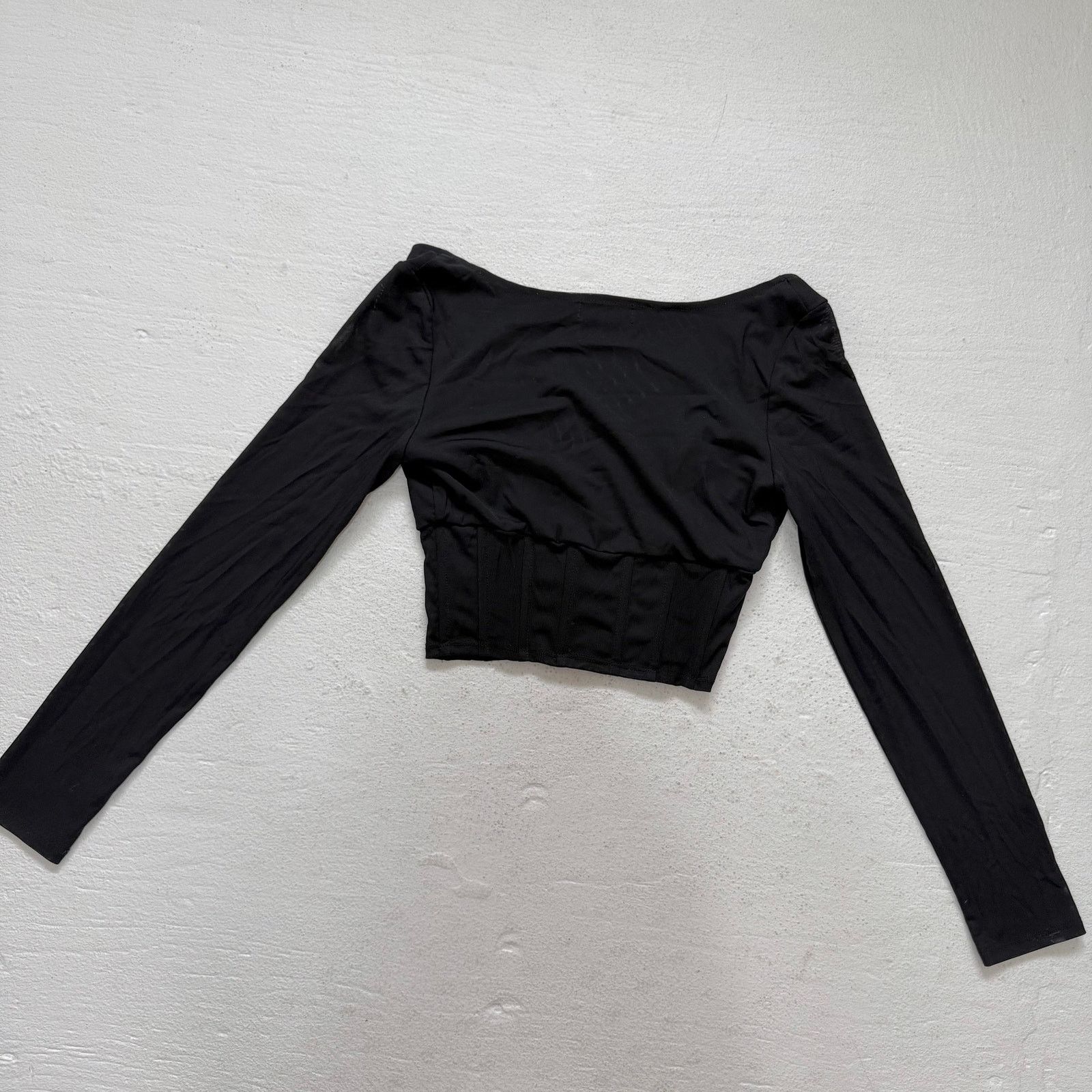 Other J.Bazzi Black Mesh Corset Bustier Long Sleeve Crop Top Small Size S / US 4 / IT 40 - 7 Thumbnail
