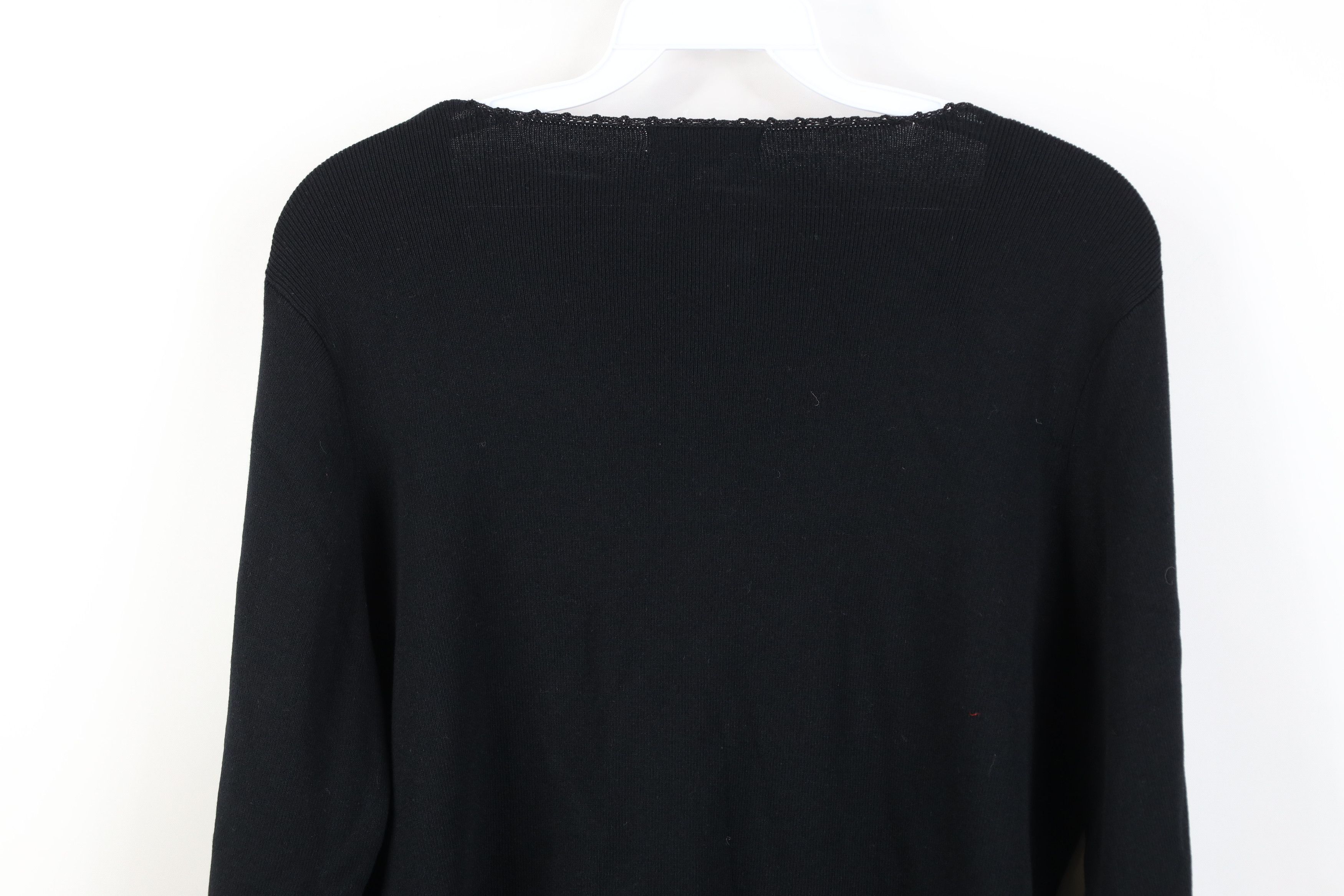 Vintage Vintage 90s Streetwear Babydoll Ribbed V-Neck Sweater Black Size XL / US 12-14 / IT 48-50 - 13 Thumbnail