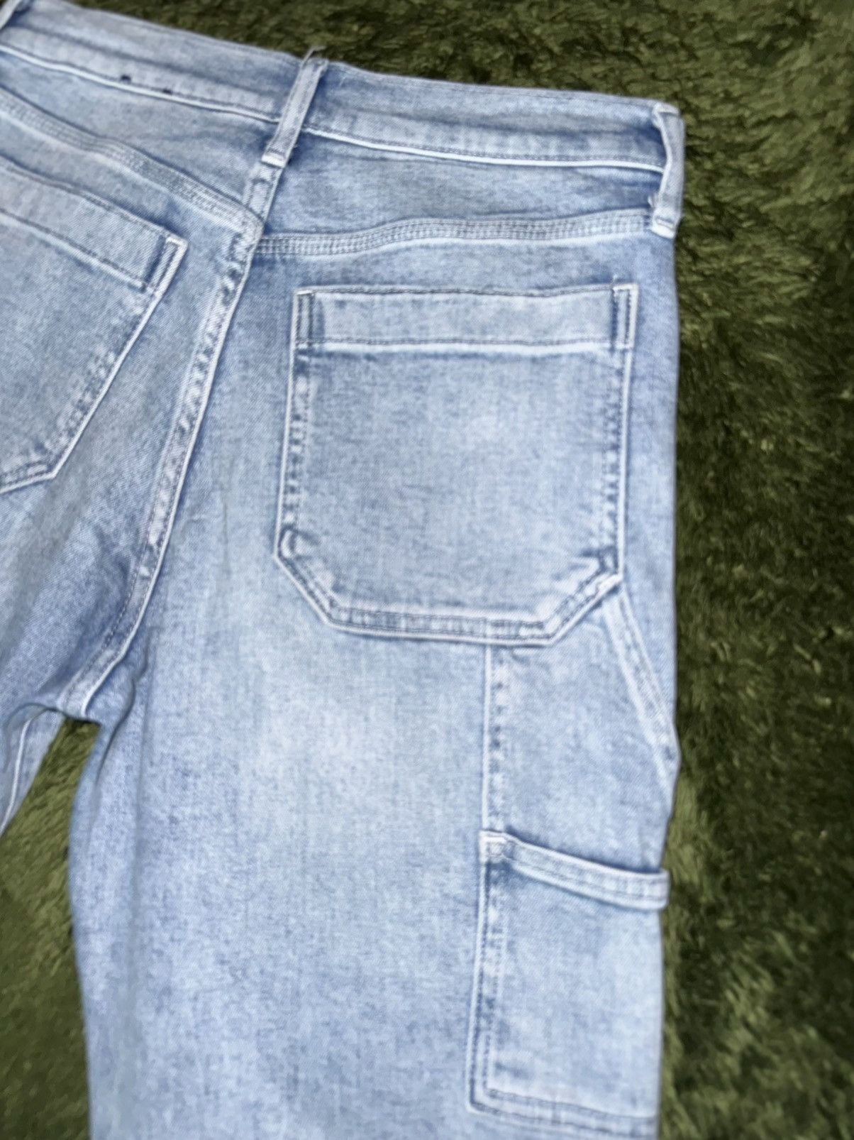Gap [4] 00s GAP Button Bleached Cropped Denim Carpenter Pants Size US 29 - 9 Thumbnail
