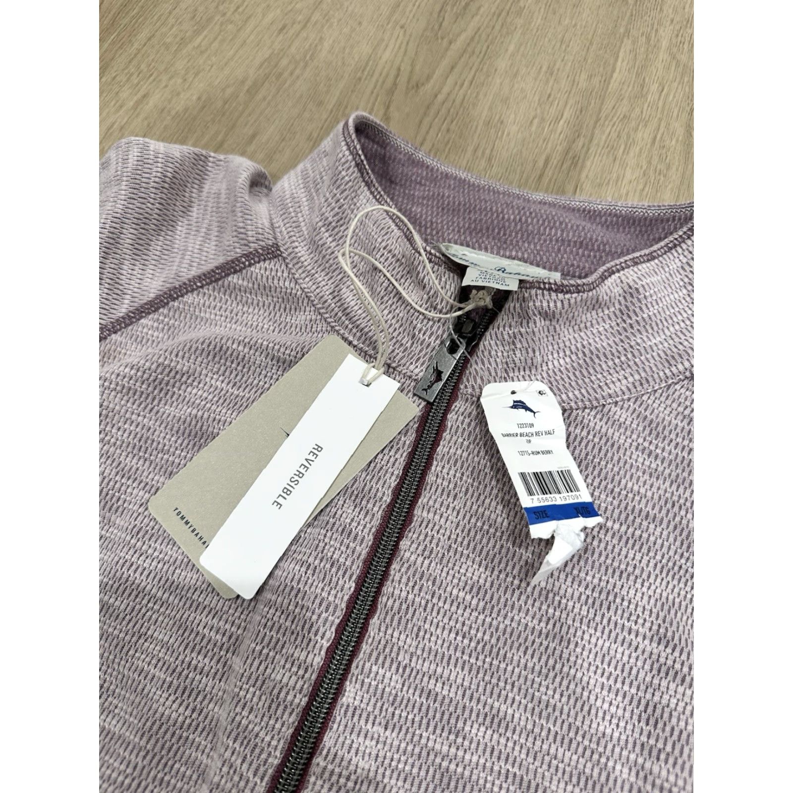 Tommy Bahama NWT Tommy Bahama Barrier Beach Reversible Quarter Zip Mens XL Purple Pullover Size US XL / EU 56 / 4 - 5 Thumbnail