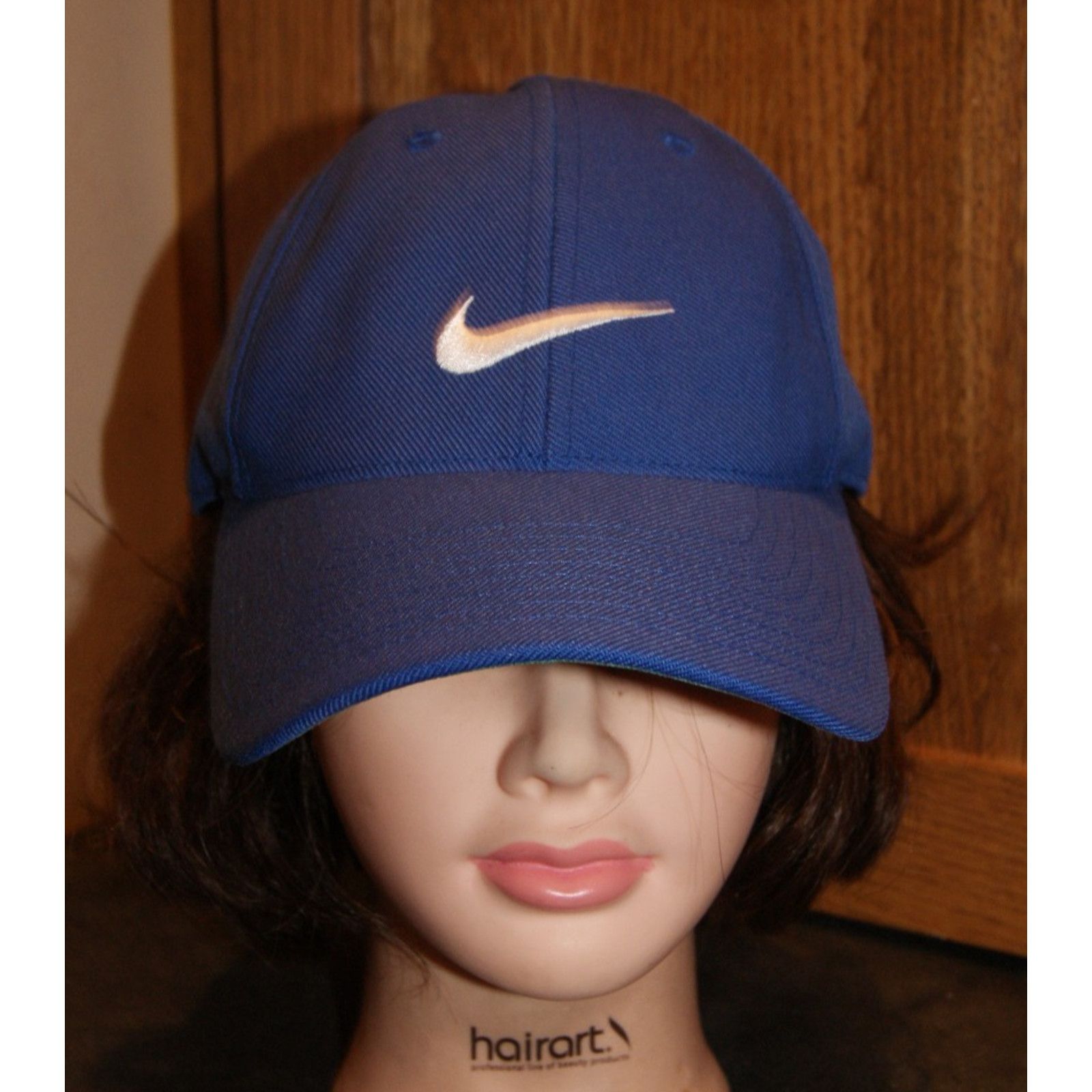 Nike VTG Nike Fitted Hat Wool 7 1/8 Royal Blue Center Swoosh Size ONE SIZE - 3 Thumbnail