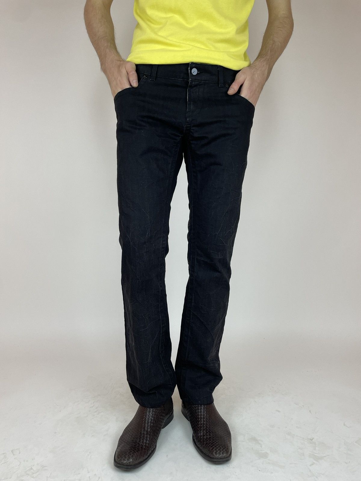Karl Lagerfeld Lagerfeld Mens Black Jeans regular fit size W 33 Size US 33 - 5 Thumbnail