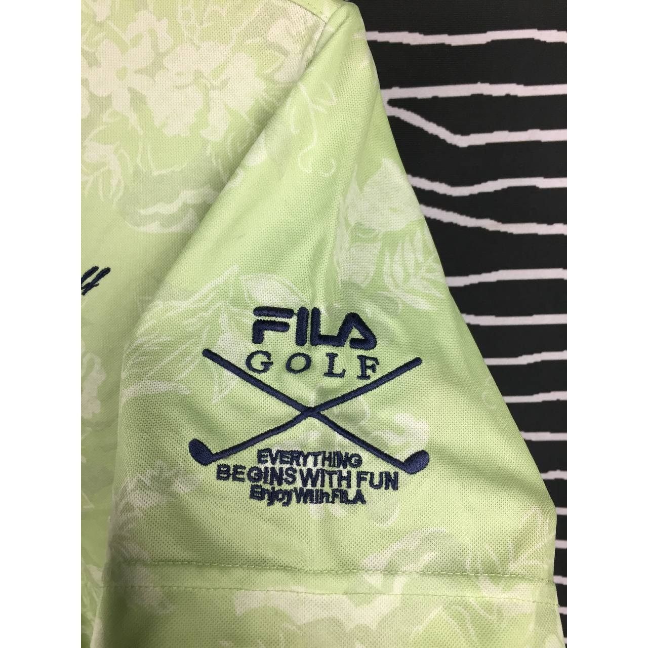 Fila × Vintage Fila Golf Everything Begins With Fun Patterned Polo Tee Size US M / EU 48-50 / 2 - 5 Thumbnail