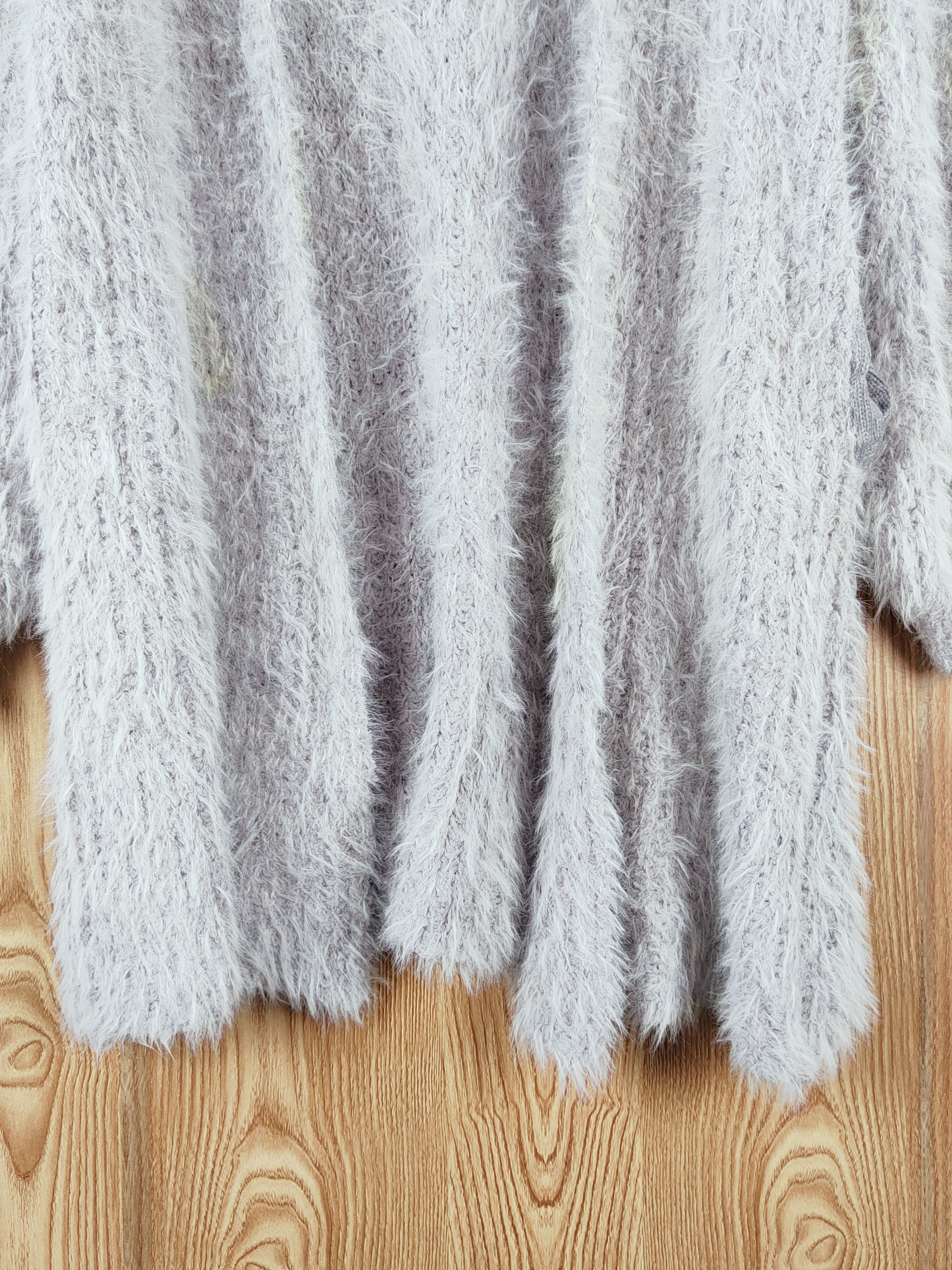 Japanese Brand × Vintage VINTAGE RARE OZOC Dark Gray Fur Mohair Knitwear Cardigan Size L / US 10 / IT 46 - 6 Thumbnail