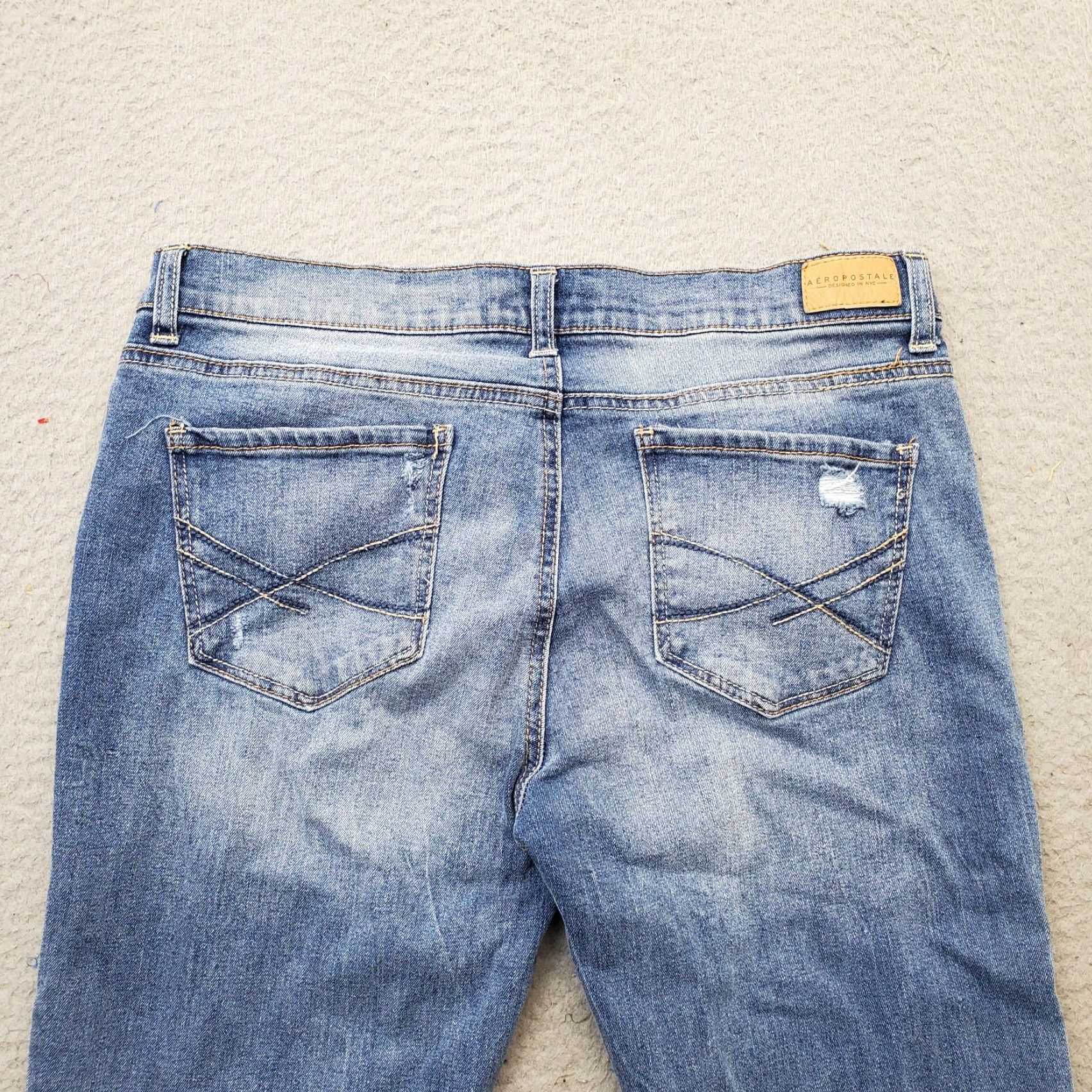 Vintage Aéropostale Jeans Women Size 12 Blue Denim Cotton 5 Pocket Stretch Skinny Size 12 Womens Size 34" / US 12 / IT 48 - 8 Thumbnail