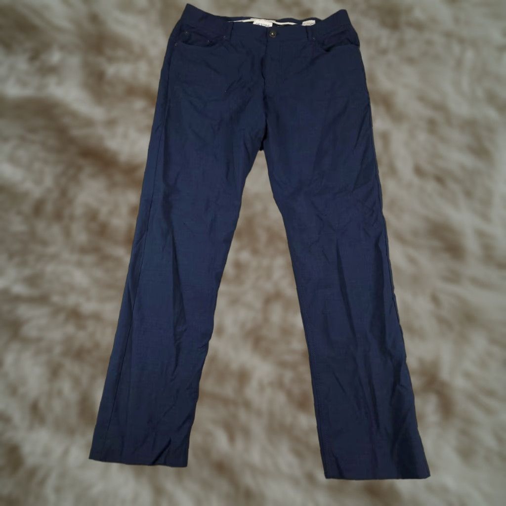 BRAX BRAX Dress Pants Mens 36x33 Blue Flat Front Trousers Chino Regular Fit Wool Size US 36 / EU 52 - 1 Thumbnail
