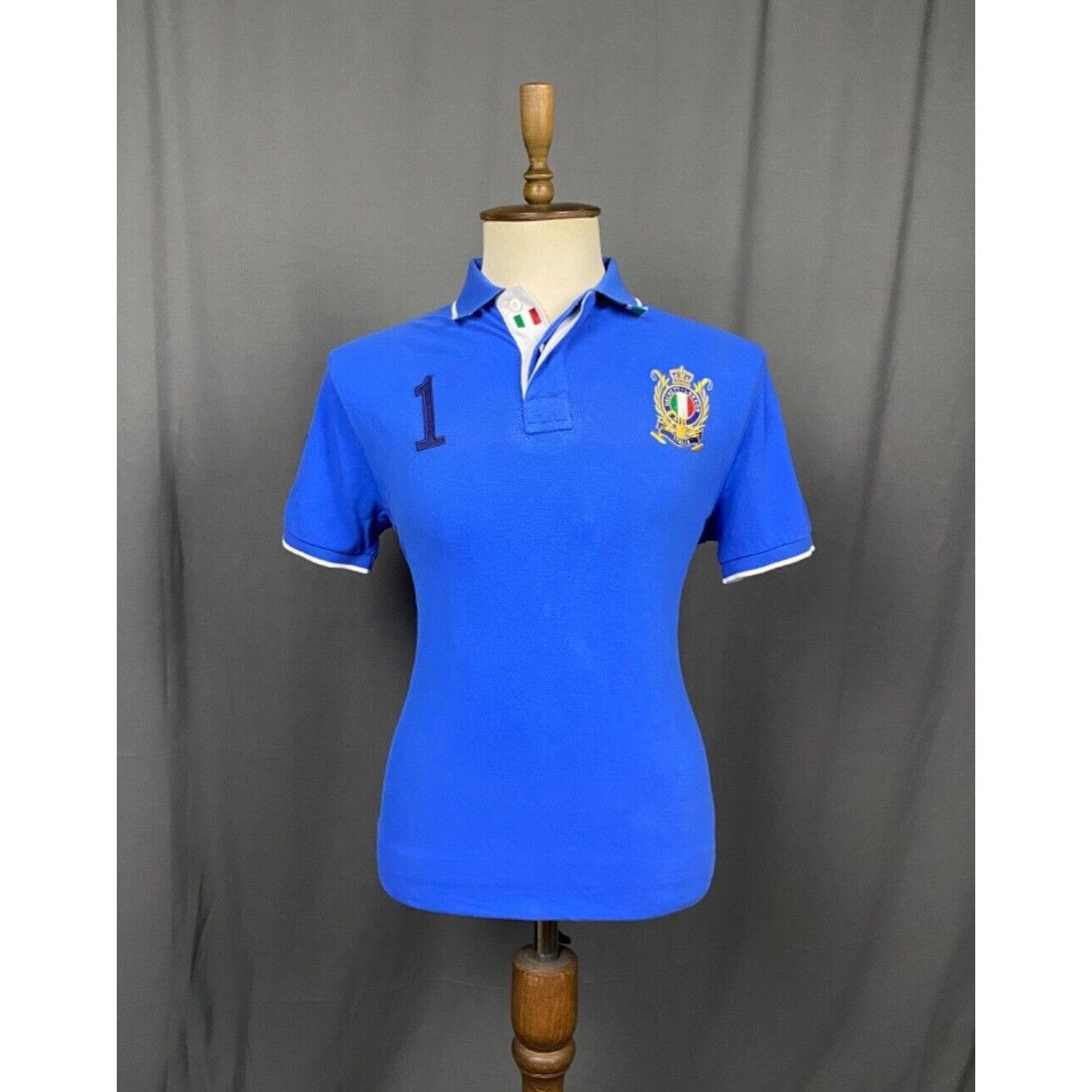 Hackett Hackett "Italia" Big Logo Men's Blue Polo T-Shirt Size M Size US M / EU 48-50 / 2 - 1 Thumbnail