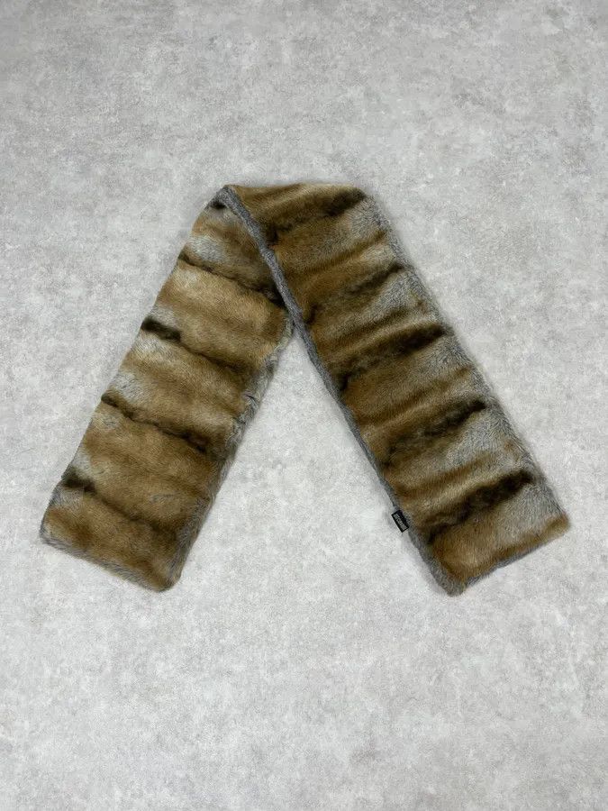 Just Cavalli 2000s Cavalli Brown & Beige Fur Scarf Size ONE SIZE - 3 Thumbnail