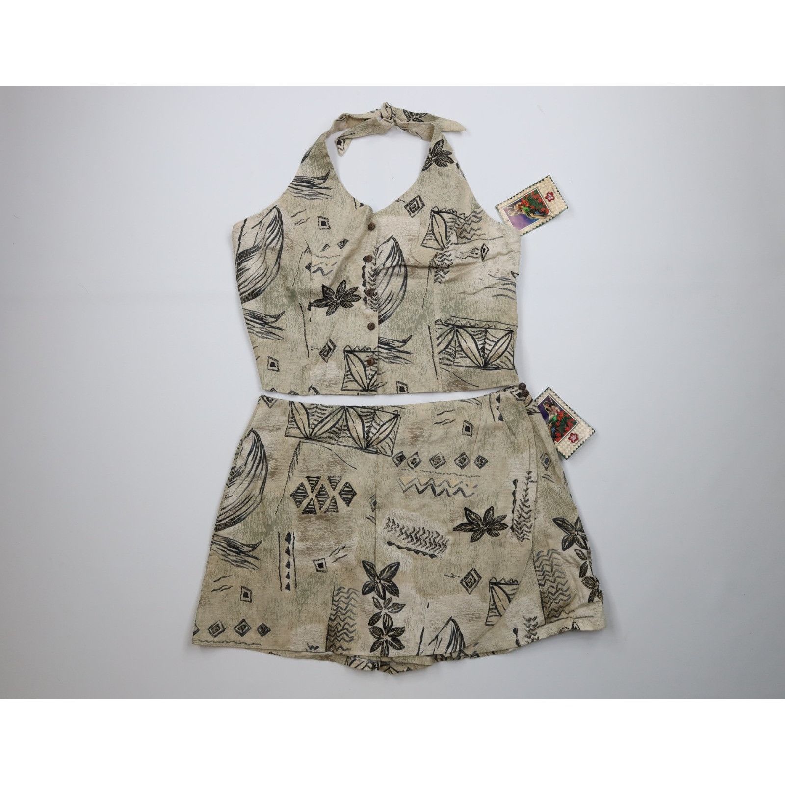 Hilo Hattie Deadstock Vintage 90s Hilo Hattie 2 Piece Hawaiian Skort Set Size XL / US 12-14 / IT 48-50 - 1 Thumbnail