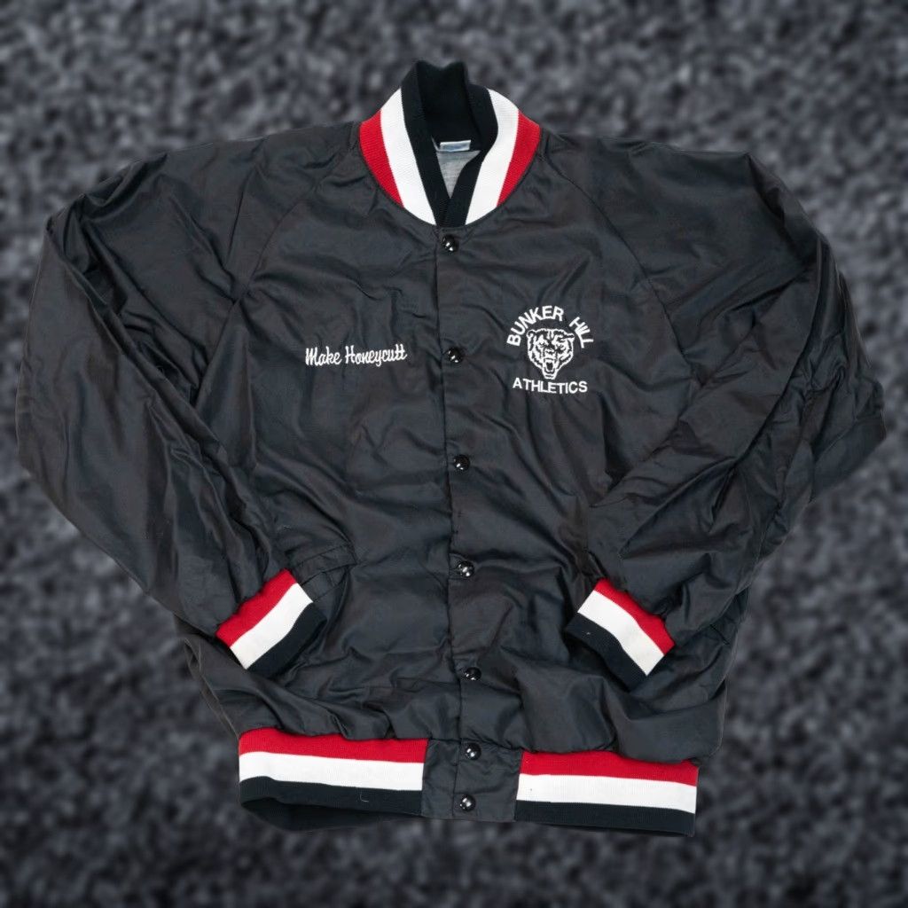 Russell Athletic VINTAGE Russell Athletic Varsity Jacket Shirt L Black Snap Bomber Black Red 80s 90s College NCAA Sports Mens Size US L / EU 52-54 / 3 - 1 Thumbnail