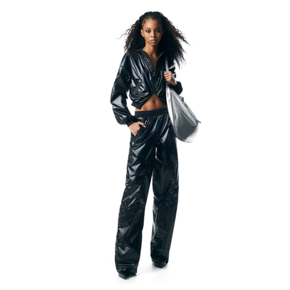Tom Ford o1loc1c0924 PAW518 Laminated Nylon Track Pant in Black Size 24" / US 00 / IT 34 - 2 Thumbnail