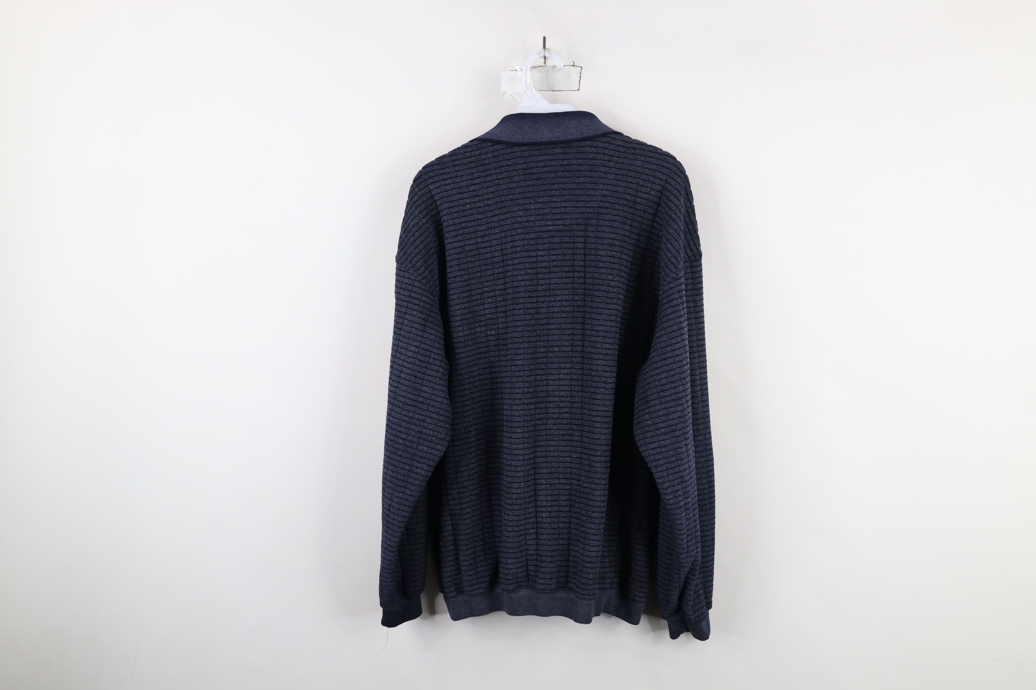 Vintage Vintage 90s Streetwear Textured Fleece Collared Sweatshirt Size US XL / EU 56 / 4 - 10 Thumbnail