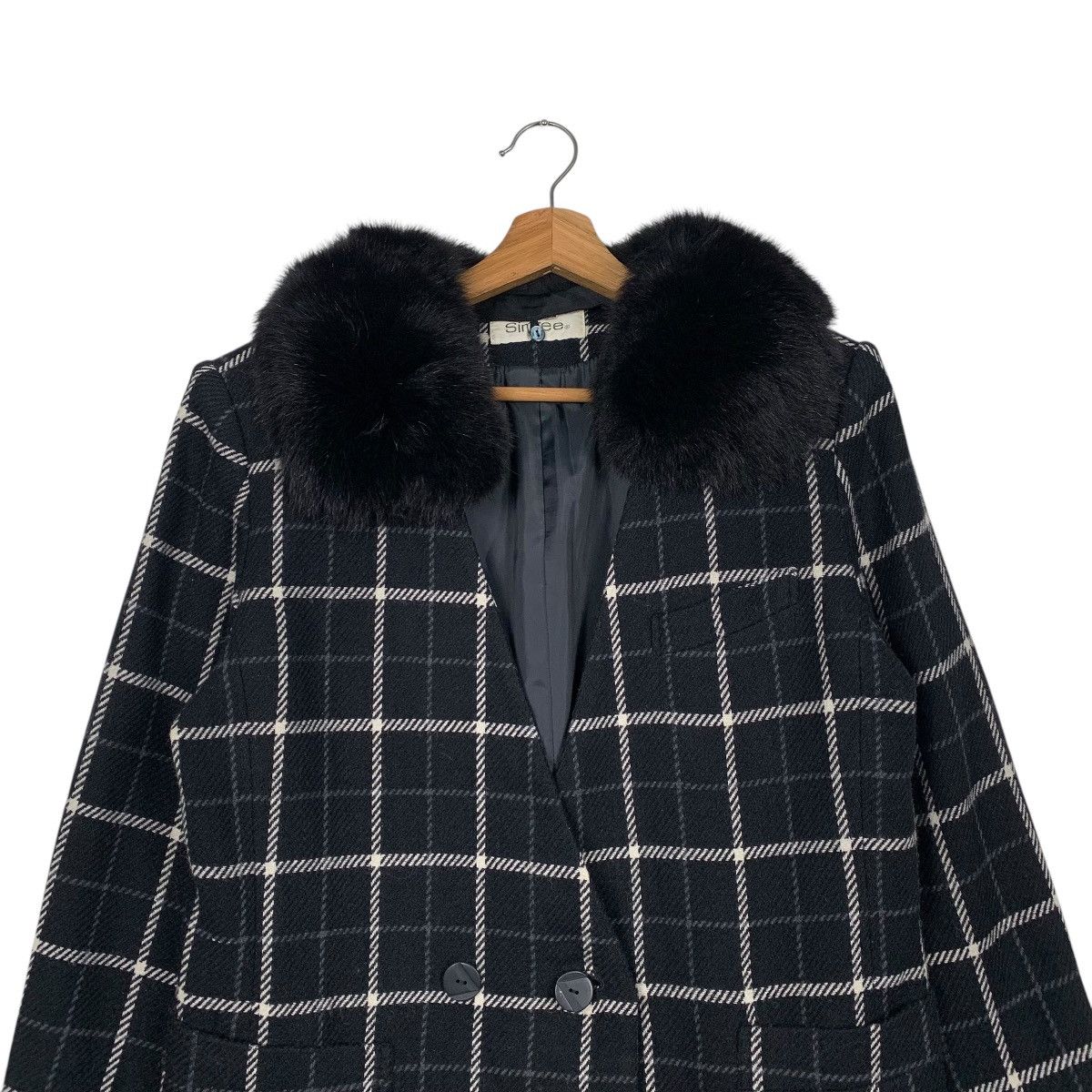 Japanese Brand Japanese Brand Simree Checkered Double Breasted Wool Jacket Size M / US 6-8 / IT 42-44 - 2 Thumbnail