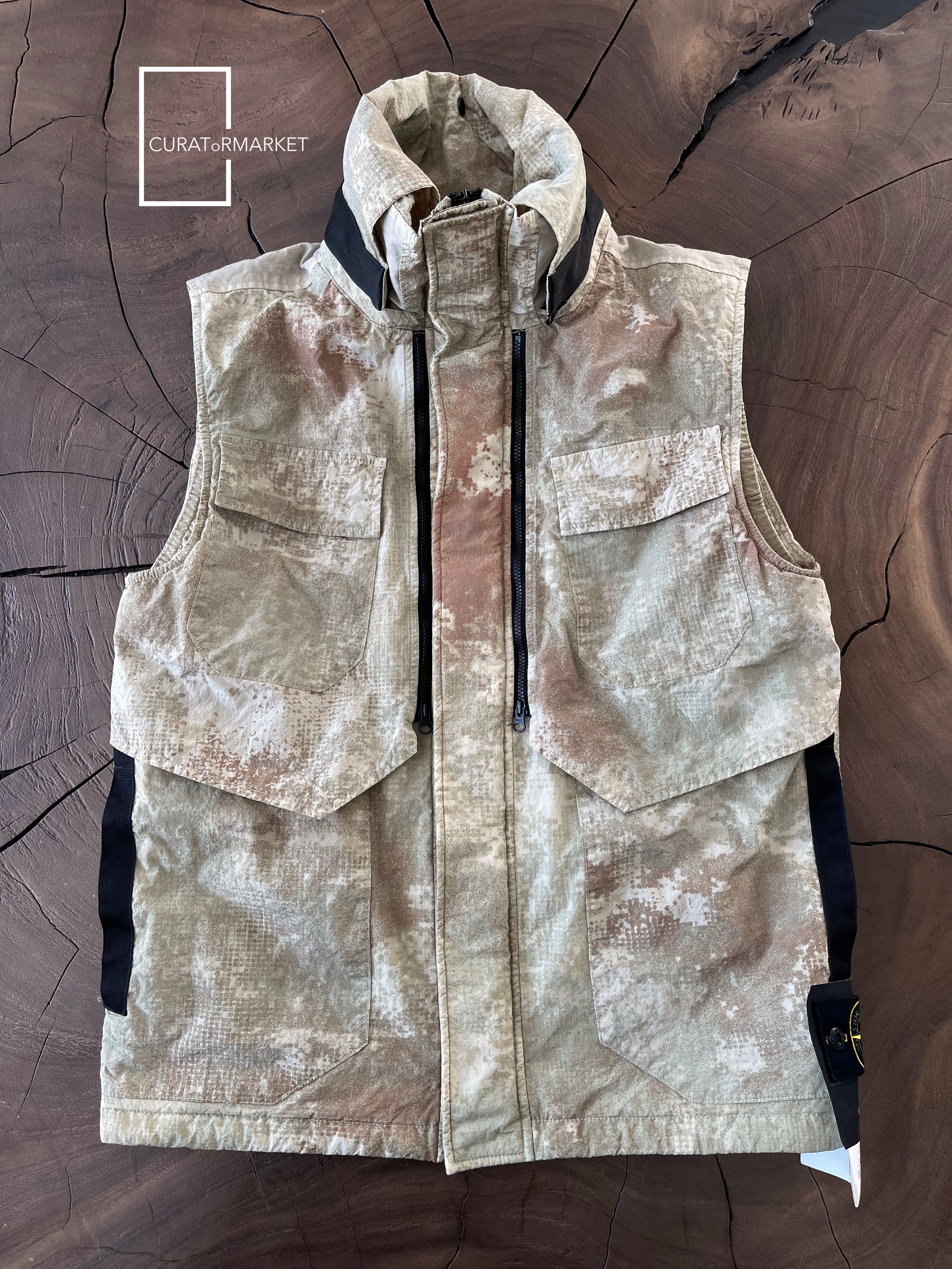 Stone Island M Dissolving Grid Camo Cargo Puff Vest Econyl Primaloft SS24 Size US M / EU 48-50 / 2 - 3 Thumbnail