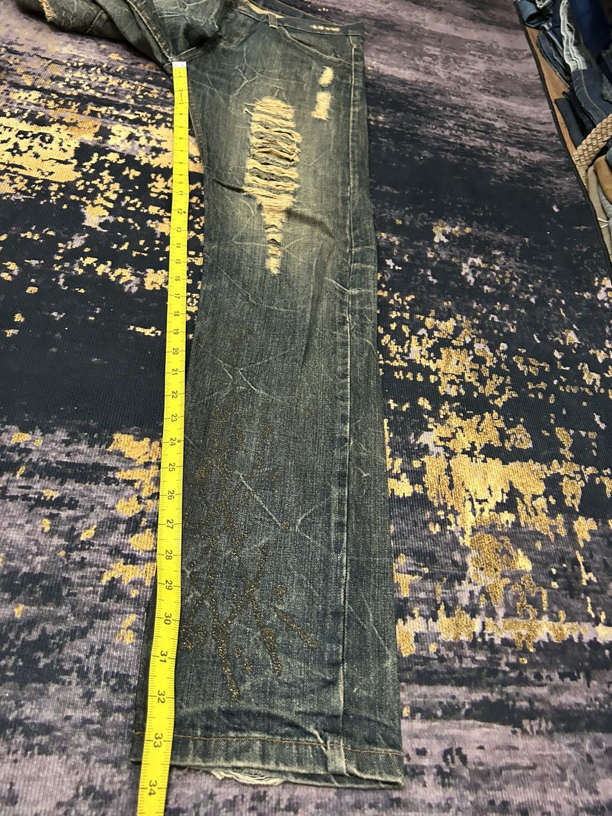 Tornado Mart Kui Mudwash Clawmark Distressed Jeans Size US 36 / EU 52 - 20 Thumbnail